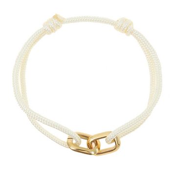 Made by Nami Armband Surfer Segeltau Armband Handgemacht Beige Gold, Maritimes Minimalistisches Armband 100% Wasserfest & verstellbar