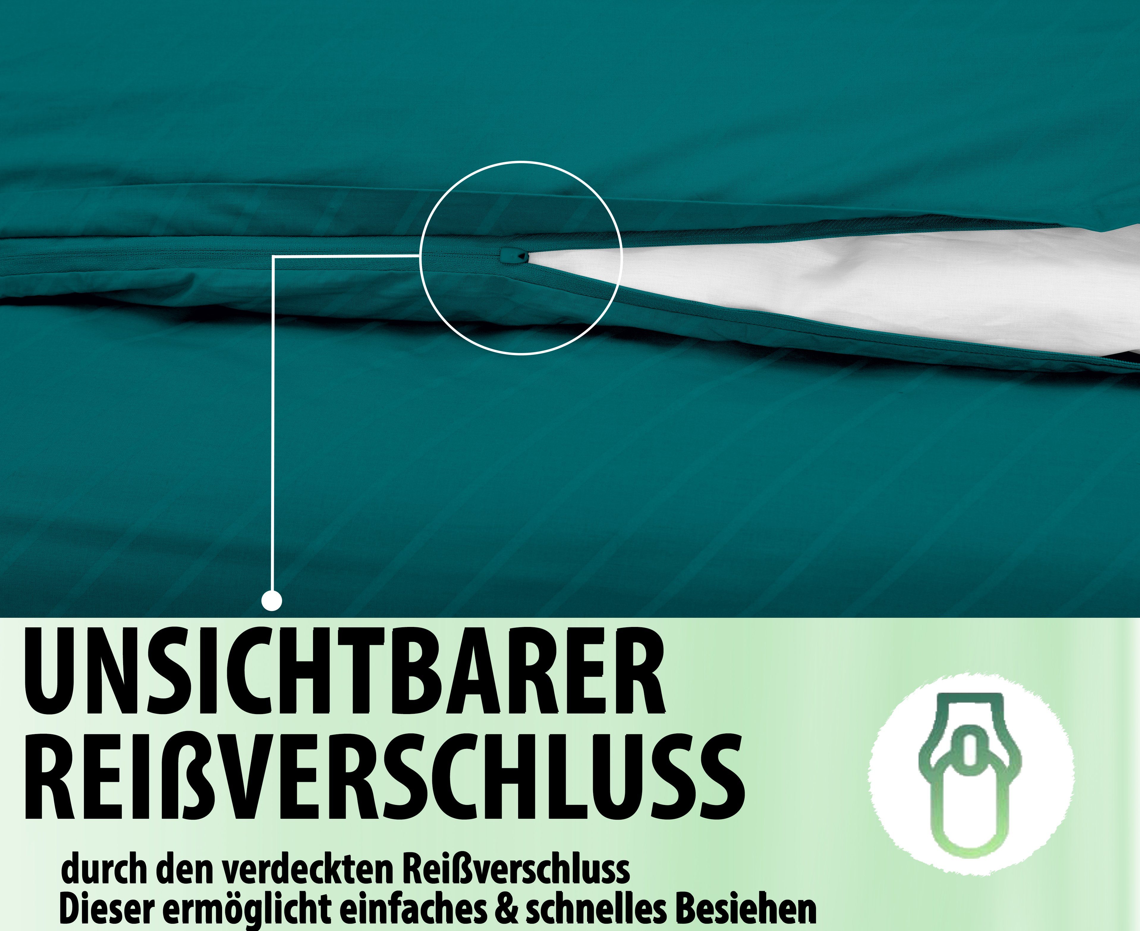 Betz Bettwäsche Elegant Garnitur Set mit Reißverschluss, Baumwolle, 2 teili günstig online kaufen