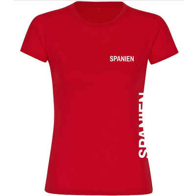 multifanshop T-Shirt Damen Spanien - Brust & Seite - Frauen