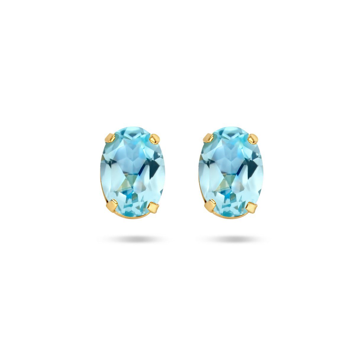 NICEANDnoble Paar Ohrstecker 585er Gelbgold Ohrstecker mit Blautopas 0,90  ct, 585er Goldschmuck mit Edelstein Blautopas