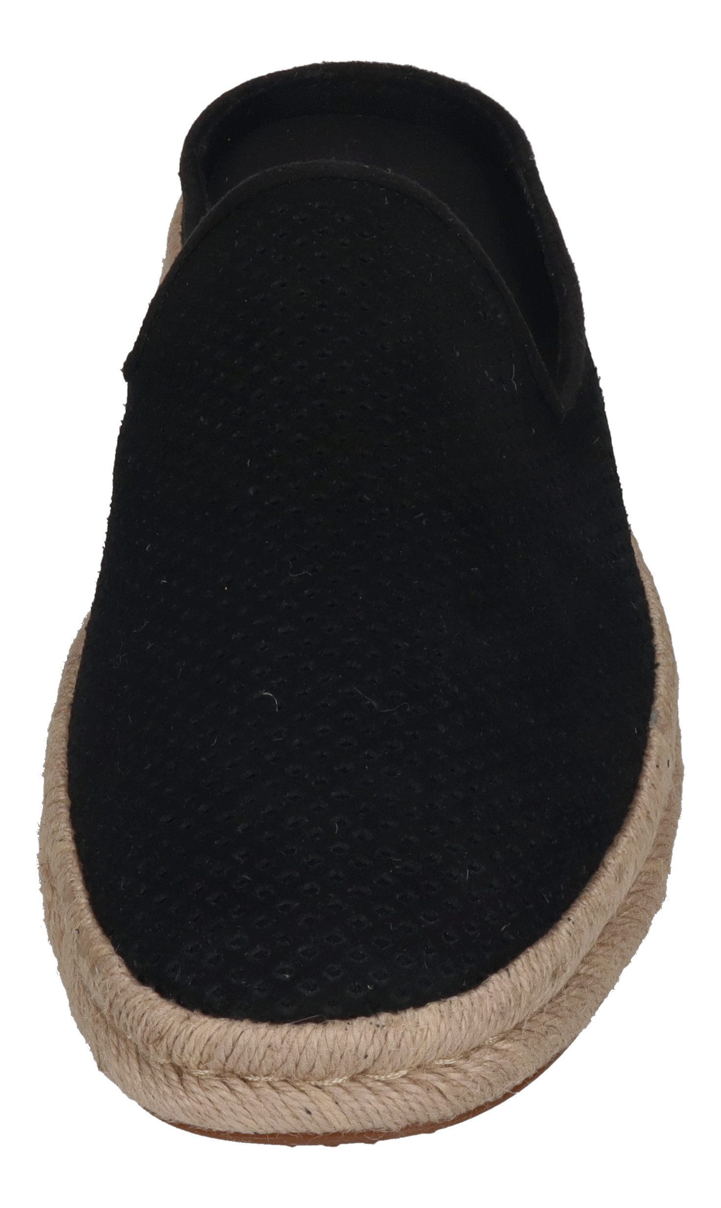 TOMS SANTIAGO MULE Espadrille Black Diamond Perforated Suede