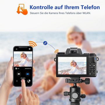 HT W5 Front- und Rücklinse Kompaktkamera (64 MP, WLAN (Wi-Fi), 4,0" Touchscreen Fotokamera mit 16X Digitalzoom, 4K Digitalkamera)