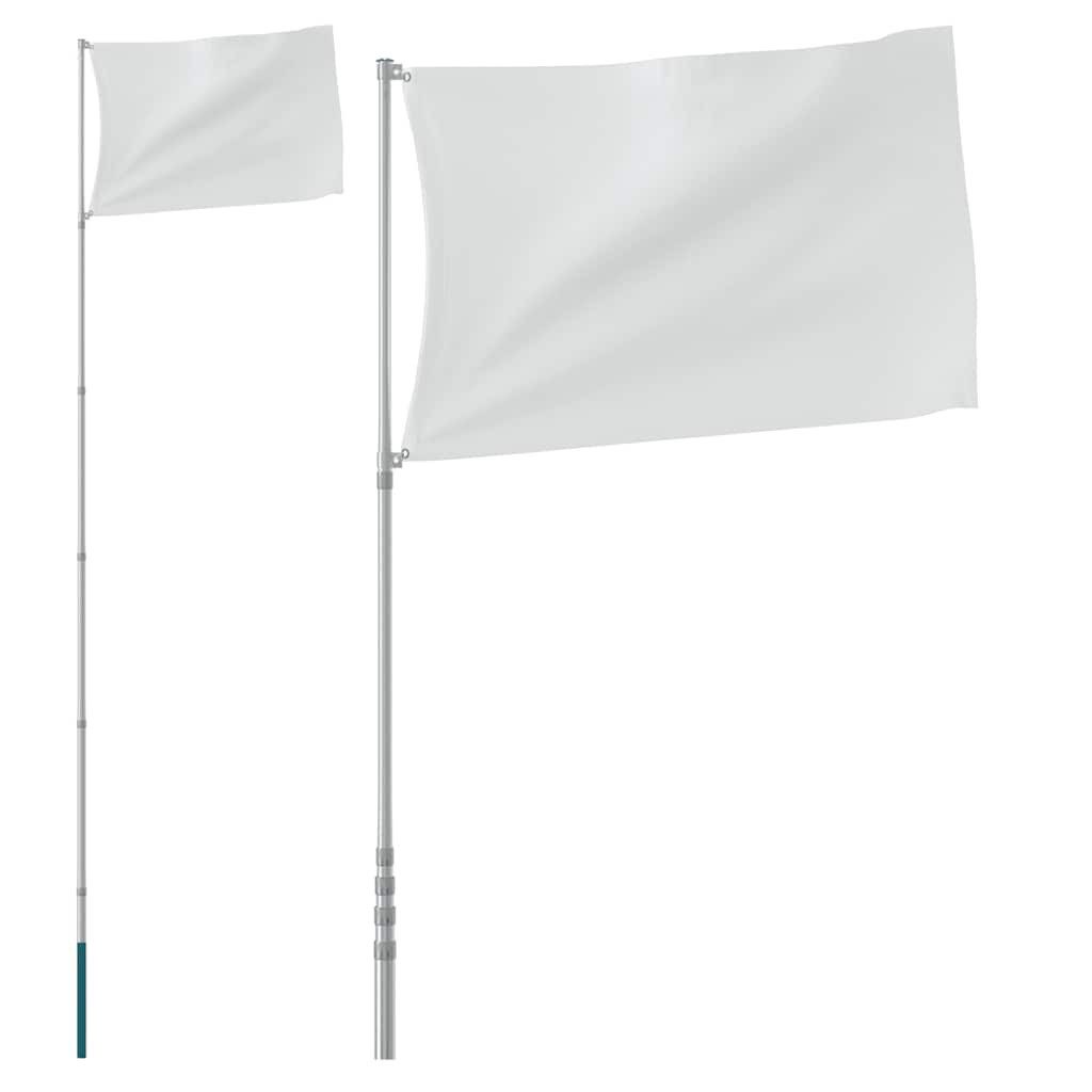 vidaXL Flagge Teleskop-Fahnenmast Silbern 5,5 m Aluminium