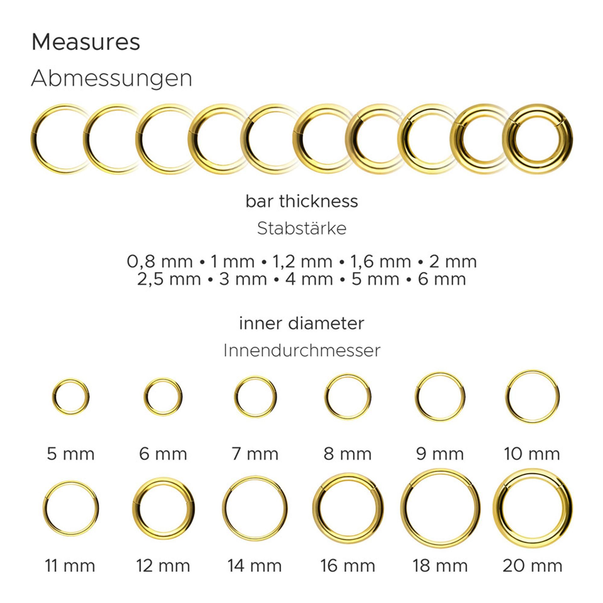 PIERCINGLINE Single-Ohrstecker Chirurgenstahl Ohrclicker KETTEN + KRISTALLE (Clicker, 1-tlg), Ohrpiercing für Conch, Helix, Tragus, Daith, Lobe
