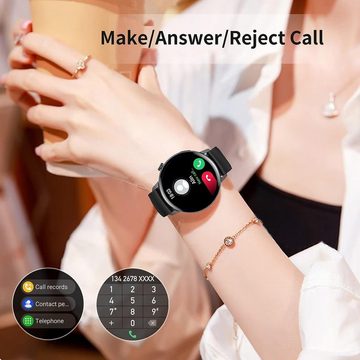 Efolen Smartwatch (1,32 Zoll, Android iOS), Damen mit Telefonfunktion HD 2023 Schrittzähler Wasserdicht Armbanduhr