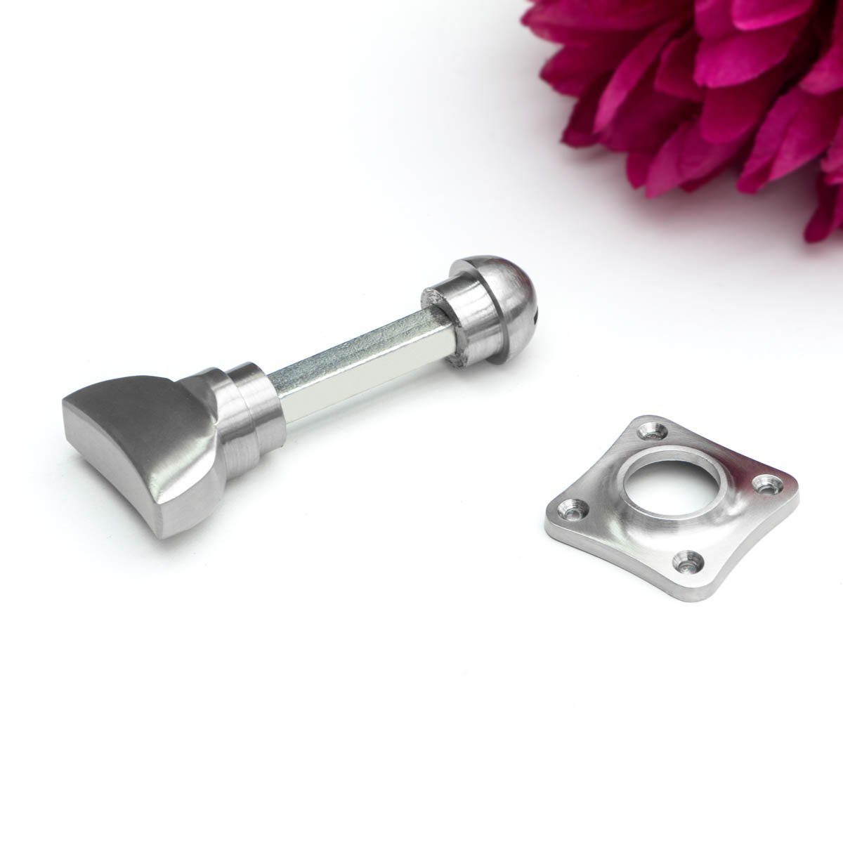 Antikas Türbeschlag WC-Drehverschluss Set für WC Türen-edles Design, Nickel matt
