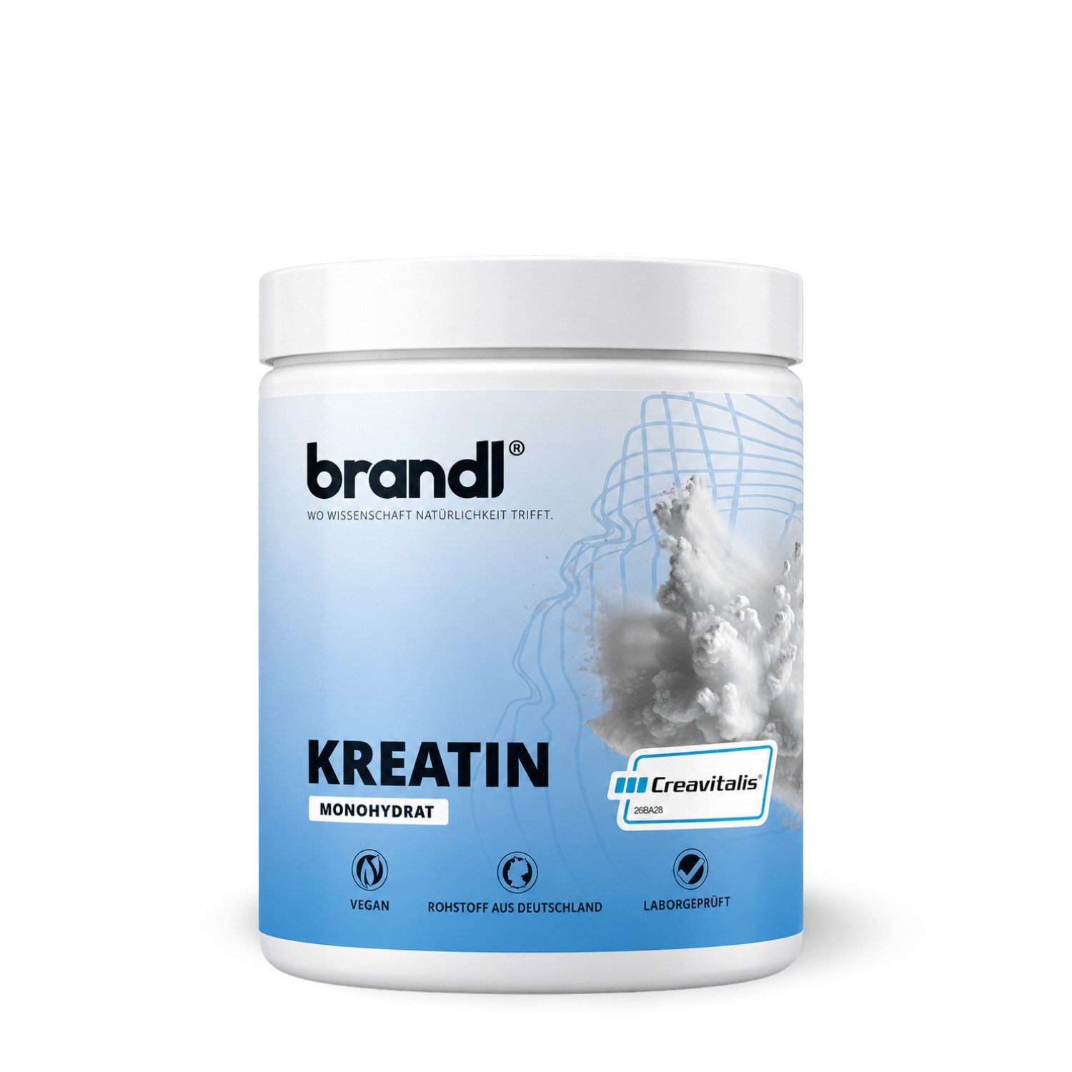 Brandl Nutrition Kreatin Monohydrat - Rohstoff aus Deutschland Pulver, 300 g, unabhänging laborgeprüft & ohne Zusatzstoffe, Kreatinpulver
