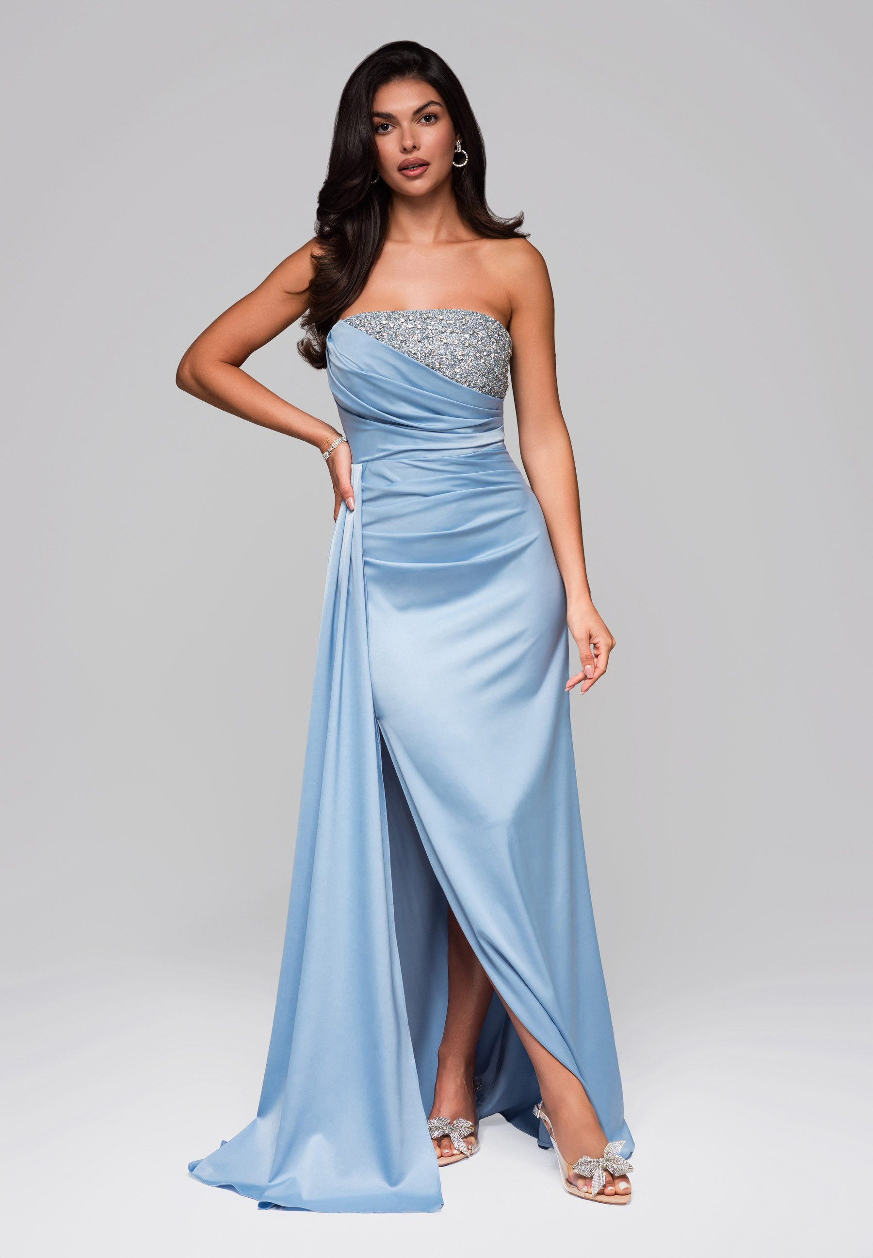 OMBRE Abendkleid Elegantes Abendkleid mit Glitzerbustier günstig online kaufen