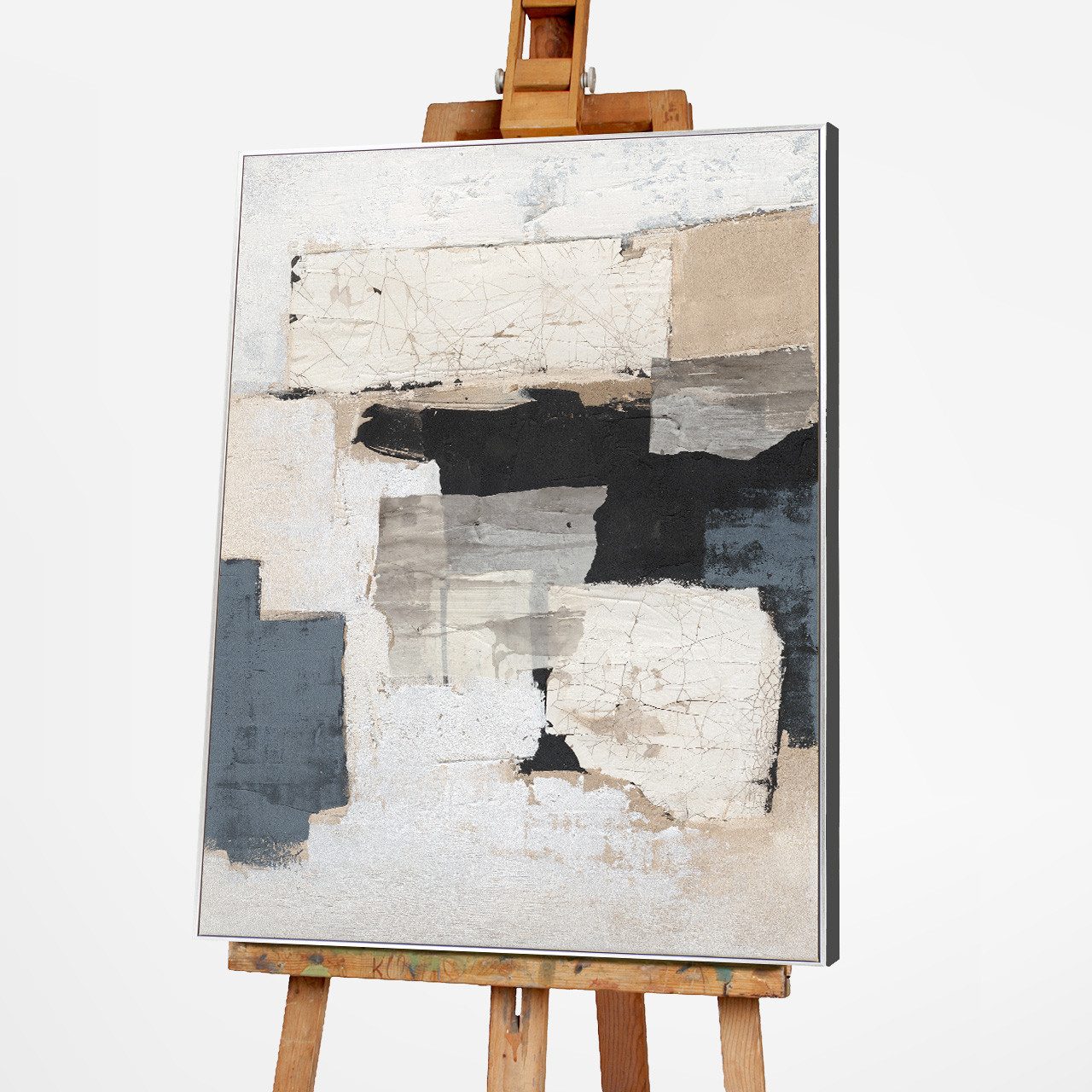 ArtUniverse Gemälde Facets in Natural Shades 90 x 120 cm, Abstrakt