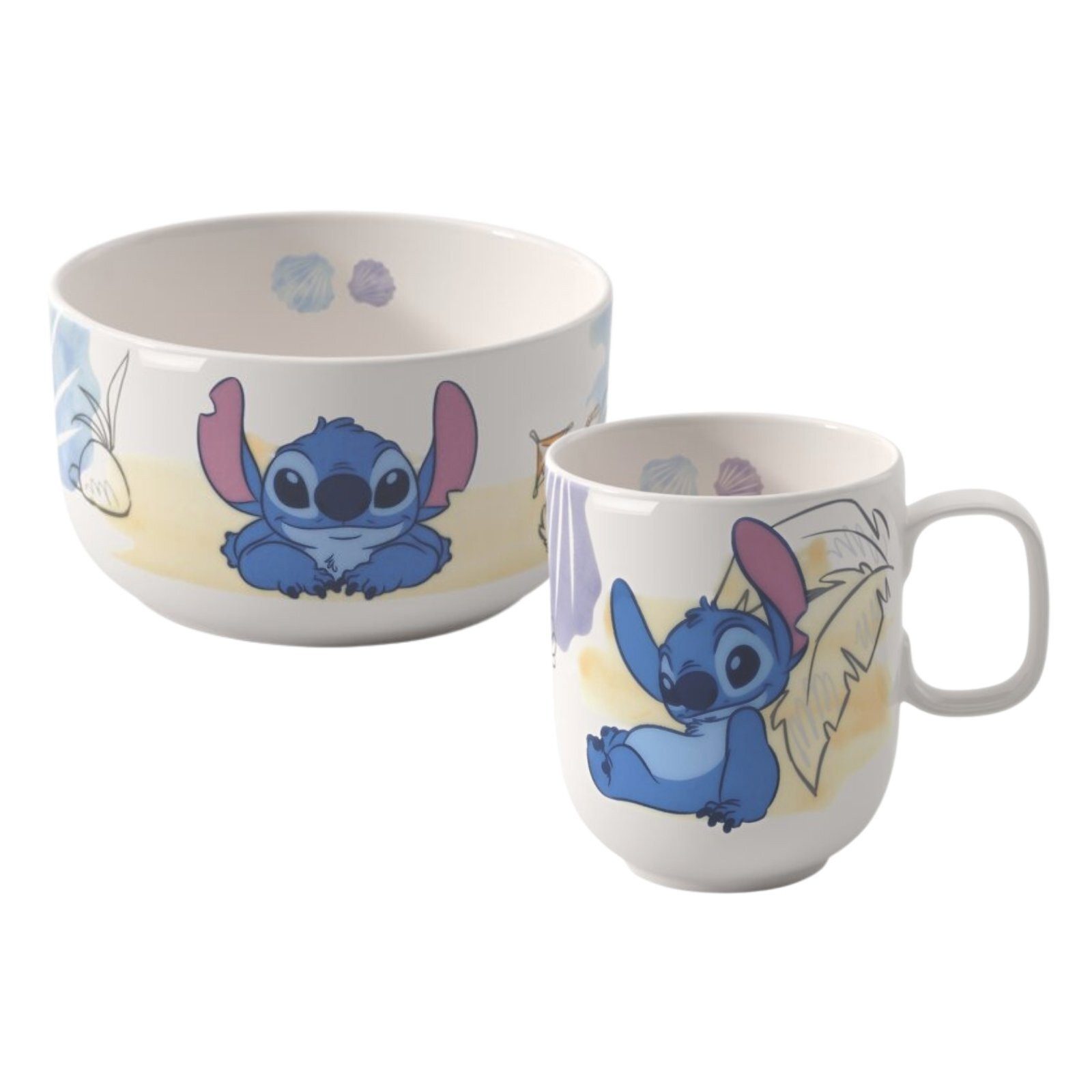 Villeroy & Boch Kindergeschirr-Set Disney Stitch Frühstücks-Set 2er Set (2-tlg), Porzellan