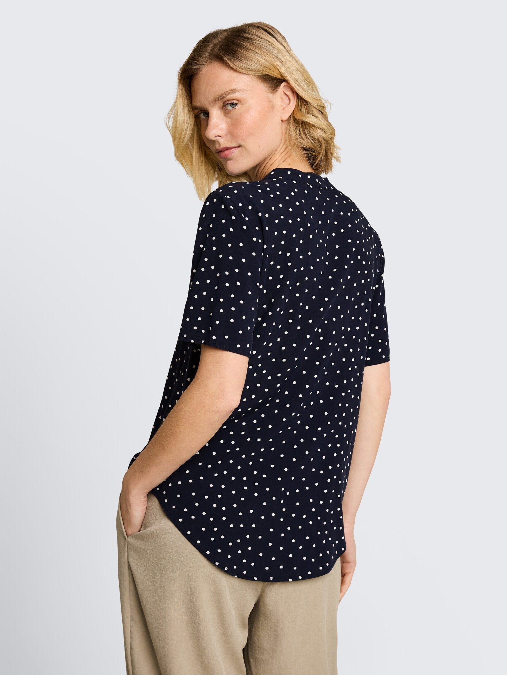 TOM TAILOR Kurzarmbluse Blusen & Shirts Bluse mit Punktemuster