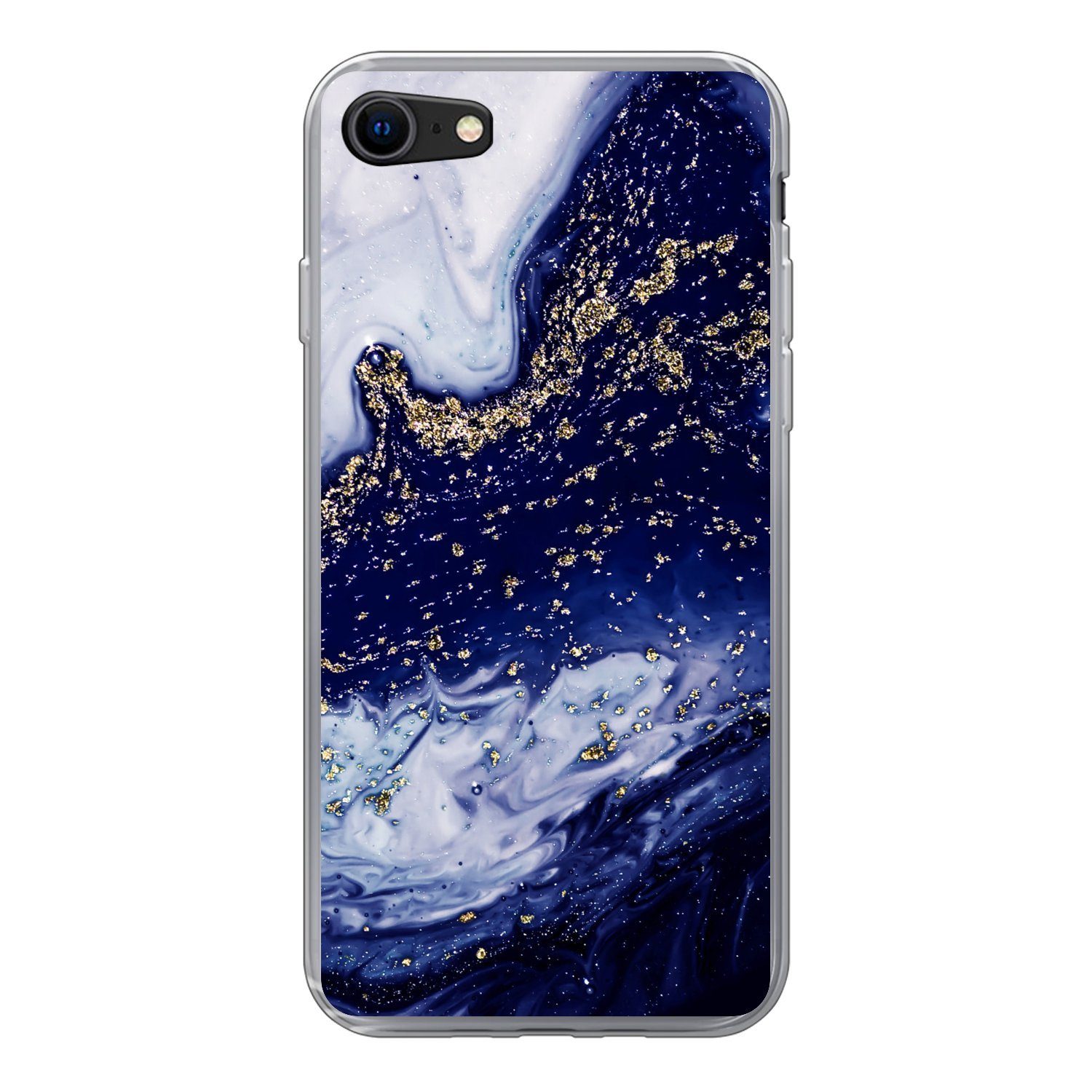 MuchoWow Handyhülle für Apple iPhone 7 Marmor - Gold - Natursteine, Smartphone-Bumper, Print, Handy Schutzhülle Dünn