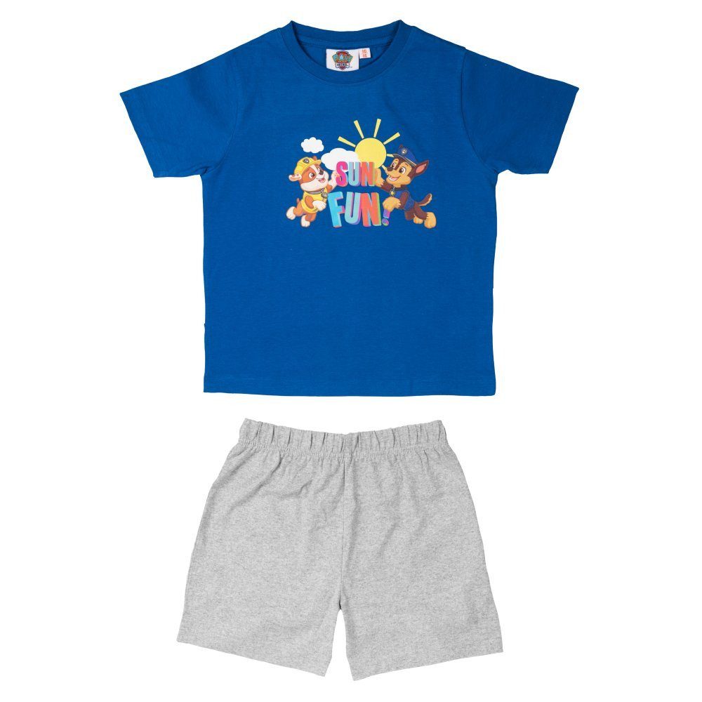 Schlafanzug Paw Patrol Chase Rubble kurzarm Kinder Pyjama
