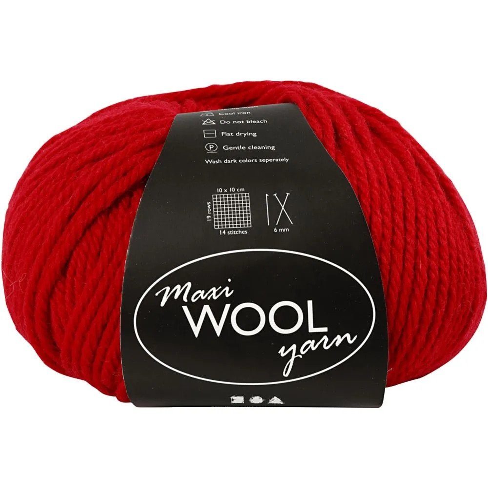 Creotime Dekofigur Wolle Maxi WOOL L: 100 m, Rot 125 g/ yarn, 1 Knäuel