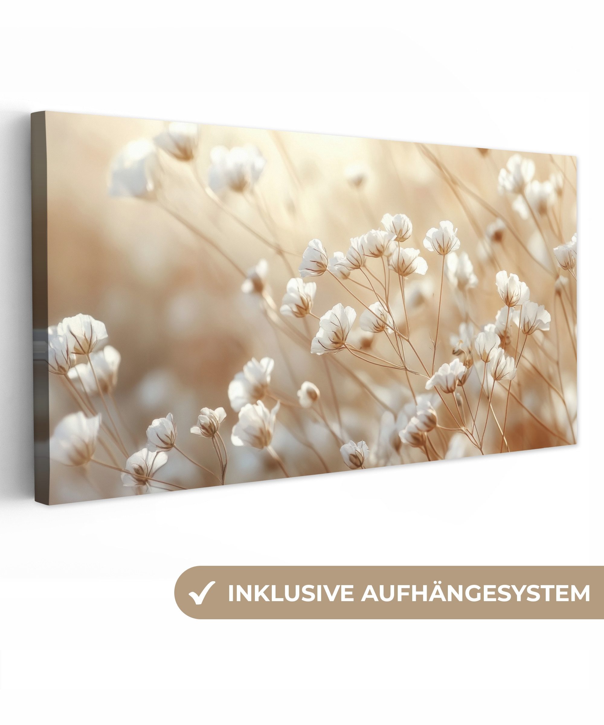 OneMillionCanvasses® Leinwandbild Panorama Wild - Blumen günstig online kaufen