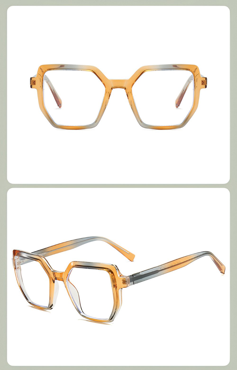PACIEA Lesebrille Damen Herren Sechseckige Oversized Anti Blaulicht