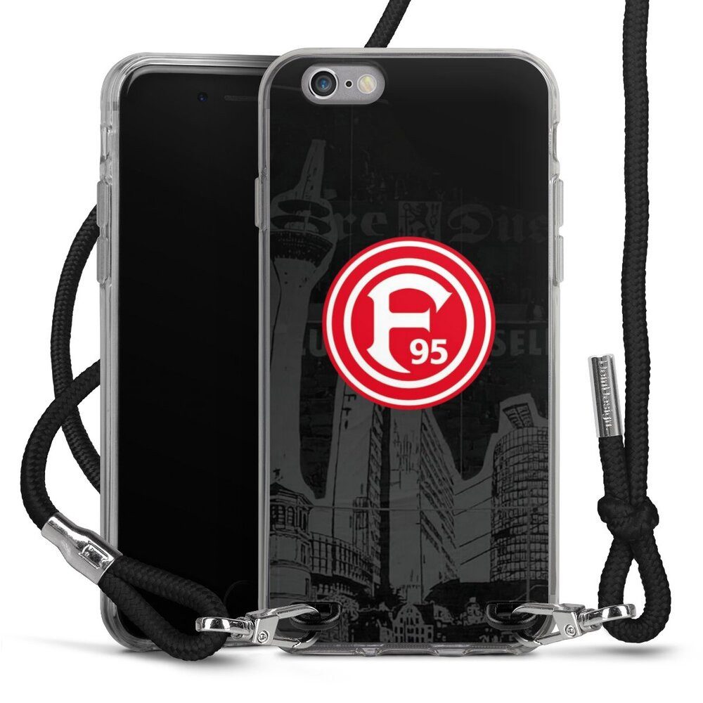 DeinDesign Handyhülle Fortuna Düsseldorf Offizielles Lizenzprodukt Logo Fortuna Logo City, Apple iPhone 6 Handykette Hülle mit Band Case zum Umhängen