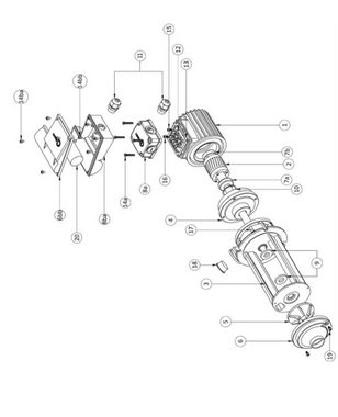 Miksan Motor Tauchpumpe Eintauchpumpe Edelstahl Kühlmittelpumpe 60 Lt/min AP11-AP16-AP21, 400V Durchflussrate 60l/m