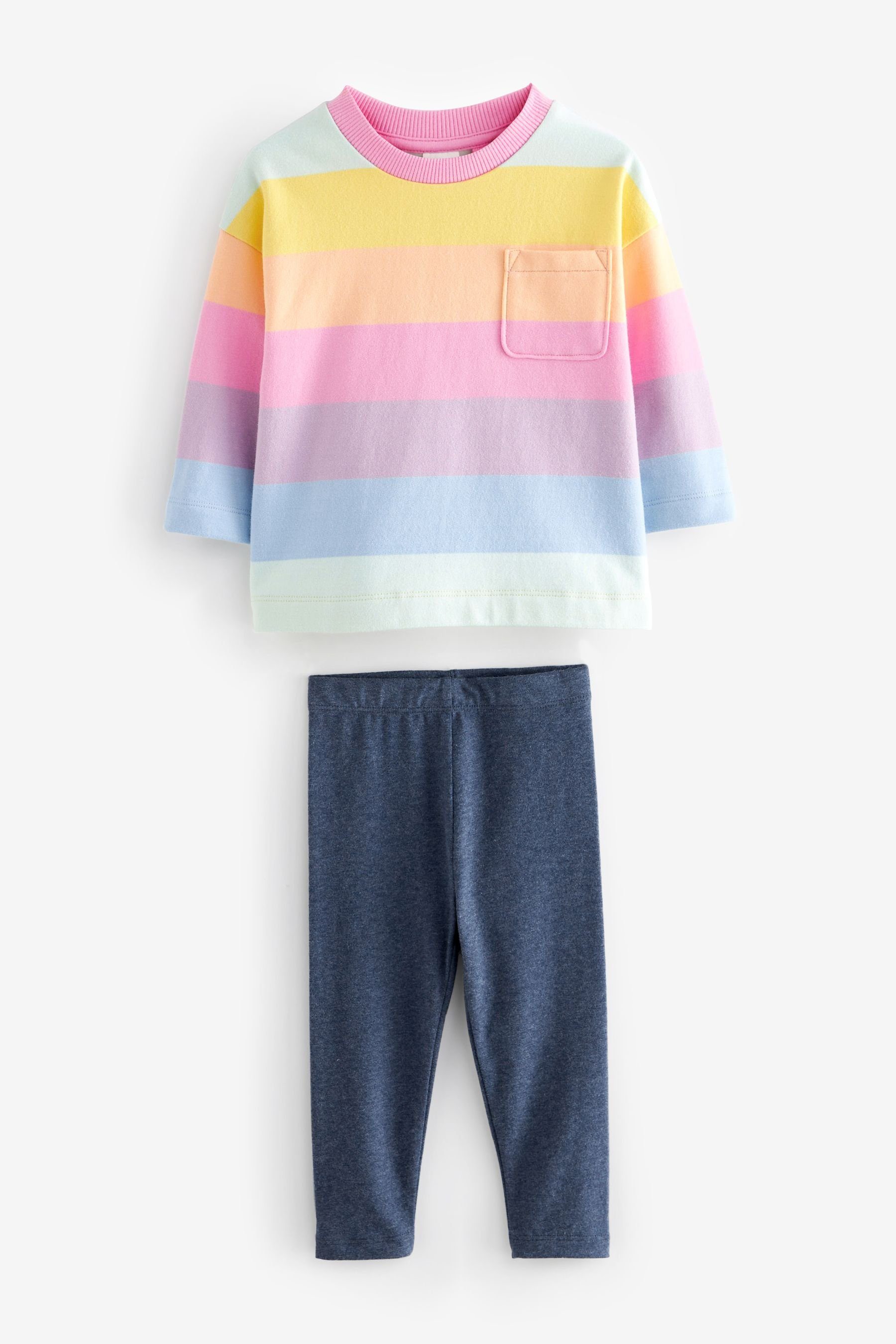 Bright Leggings im Leggings Set Rainbow Shirt (2-tlg) Sweatshirt & und Next Core