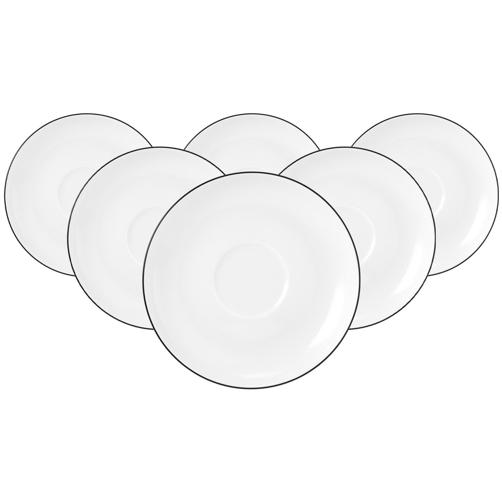 Seltmann Weiden Untertasse Lido Black Line Untertassen ø 14,5 cm 6er Set, (6 St)
