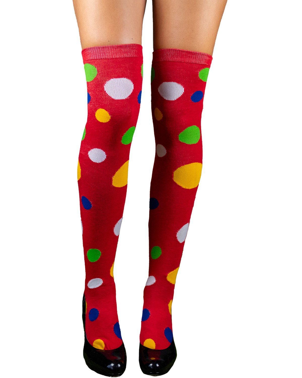 Kostüm Overknees Clown Kniestrümpfe 'Polka Dot' - 414039