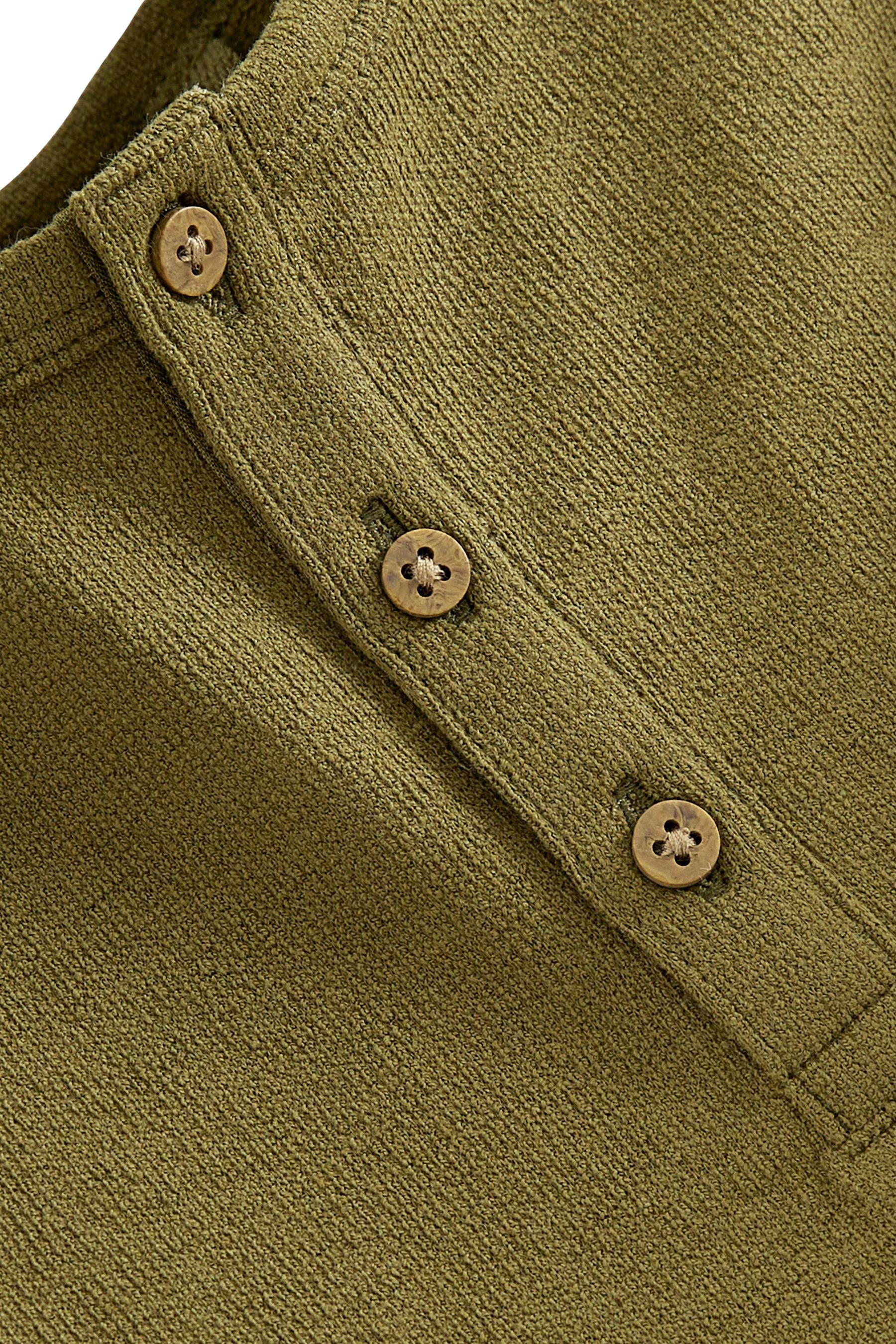 Next Langarmshirt Langarmshirt mit Henley-Ausschnitt Khaki (1-tlg) Green