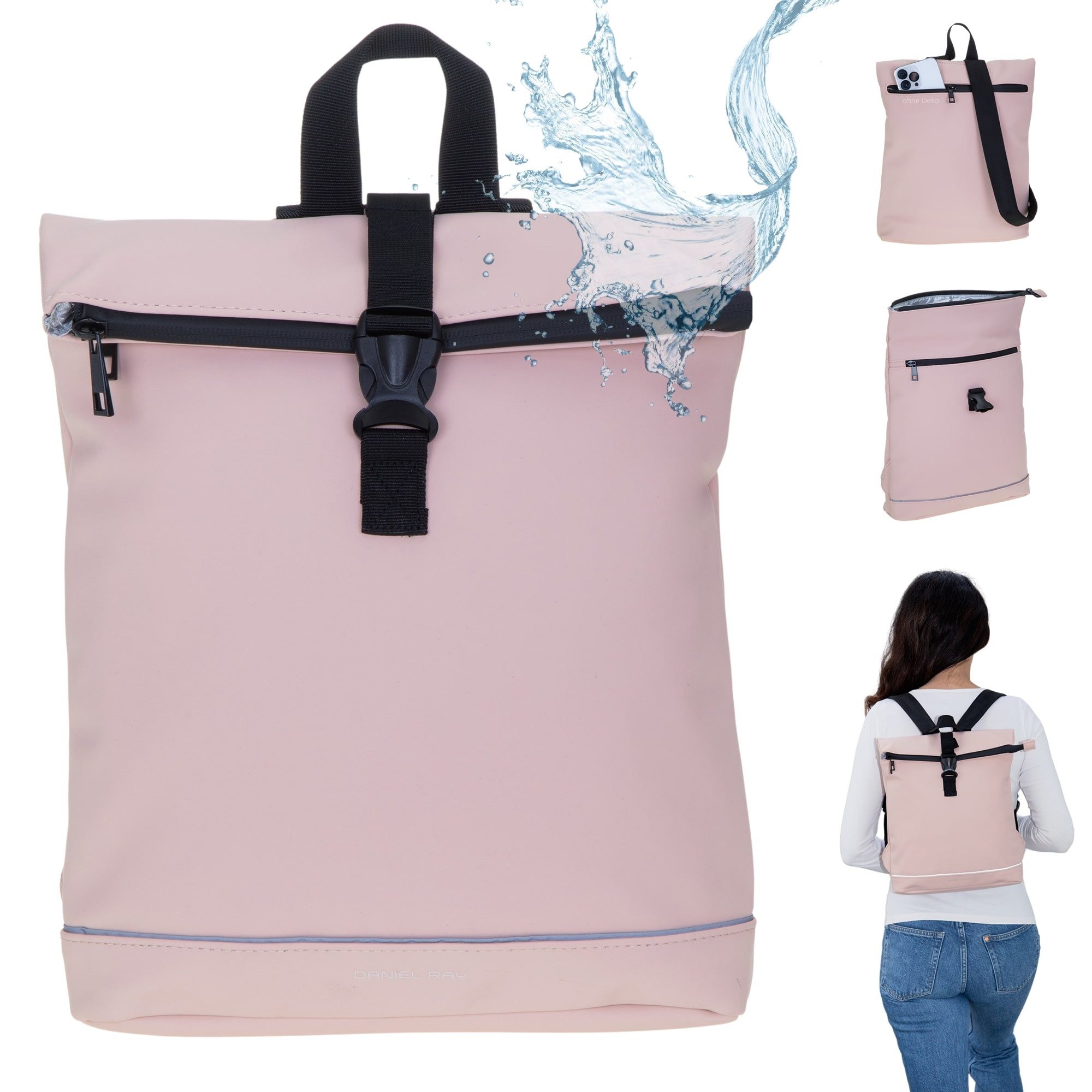 Daniel Ray Rucksack Damen Cityrucksack Daypack small klein Jeff wasserabweisend, A4 Damenrucksack Handtaschenrucksack backpack 251092 + Schlüsseletui