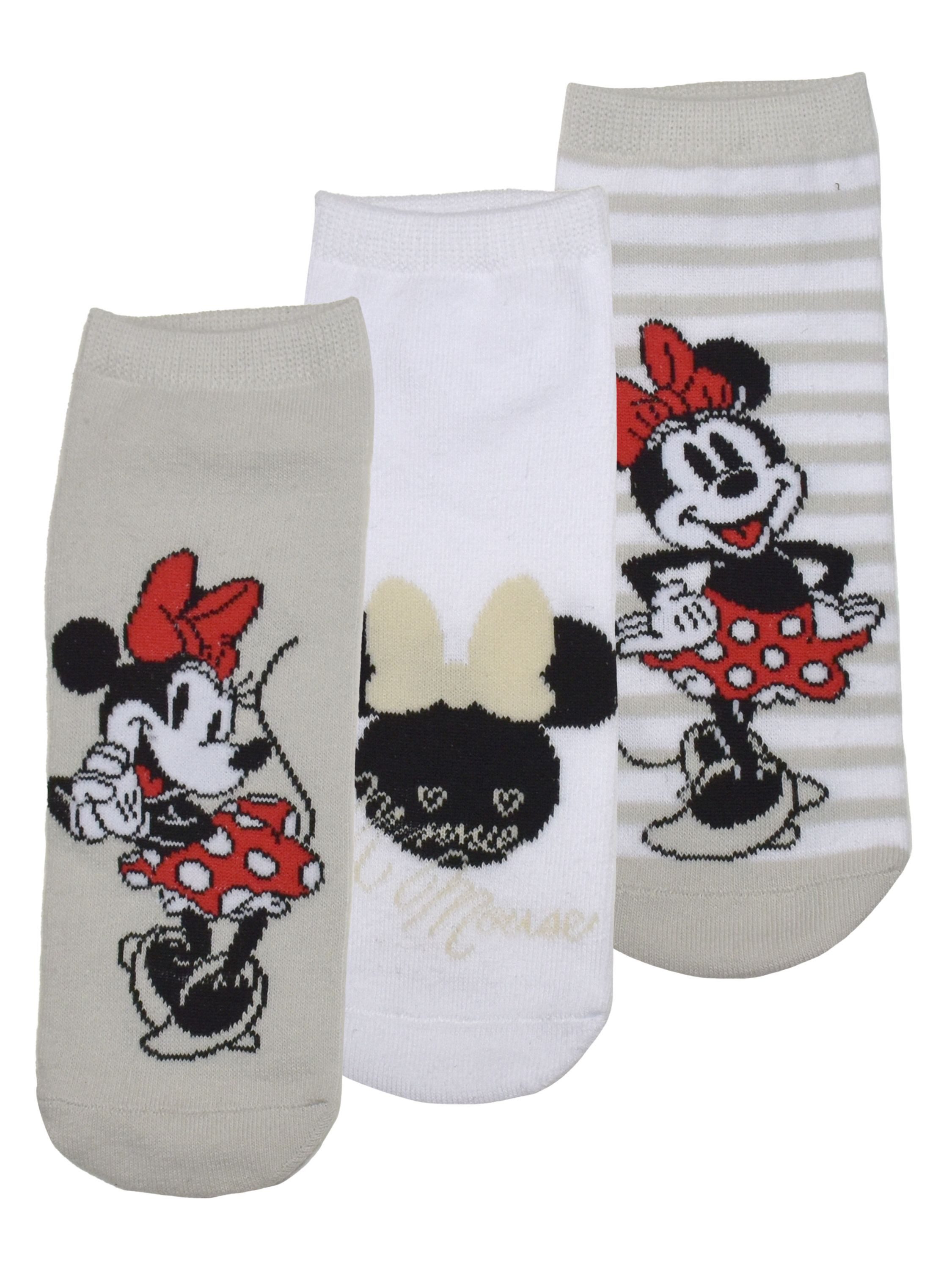 United Labels® Socken Disney Minnie Mouse Socken Sneaker Strümpfe (3er Pack) Originallizenz