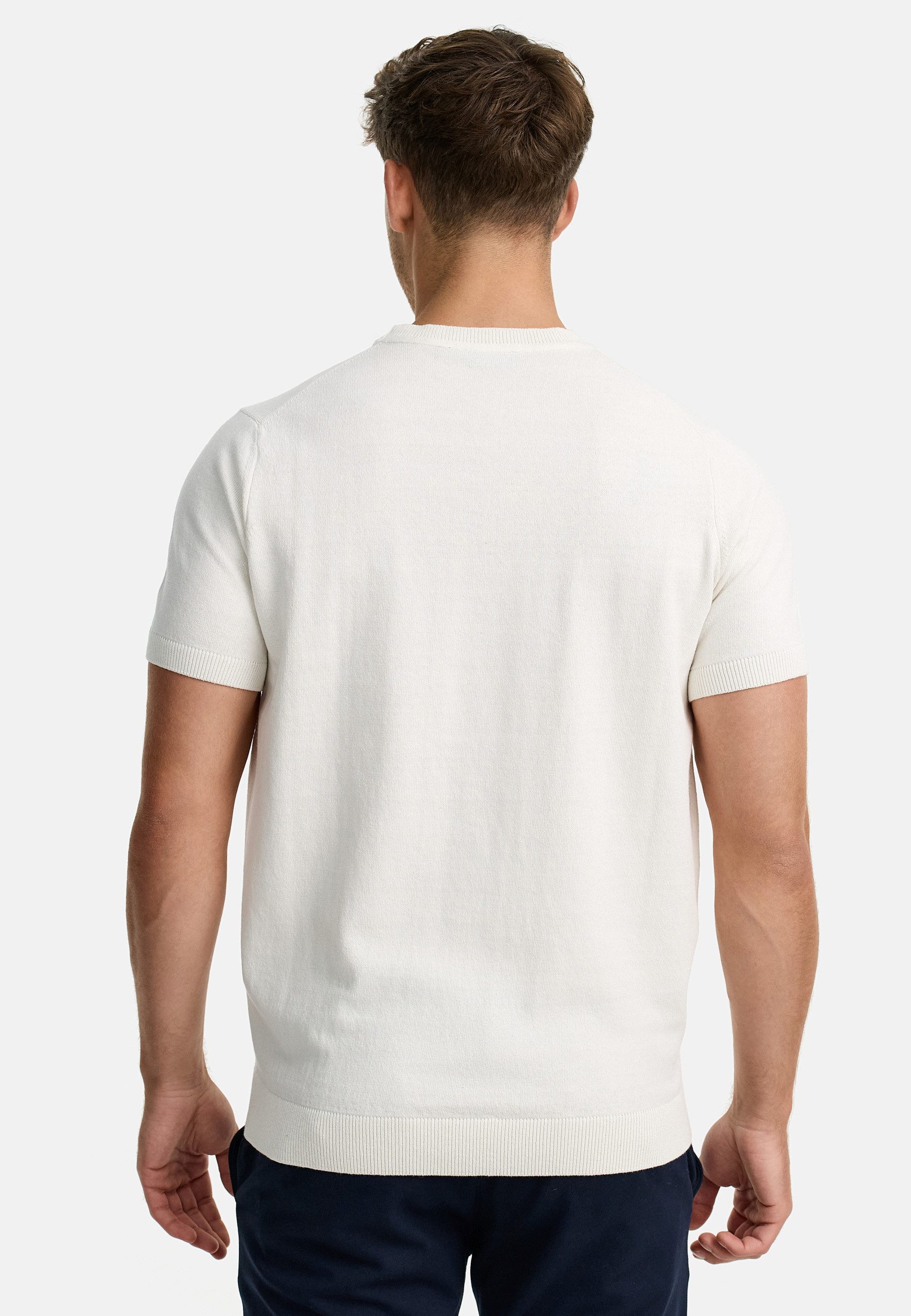 Indicode T-Shirt Herren INVasko Shirt Tee Herrenshirt T-Shirt Feinstrick mit Rippstricksaum