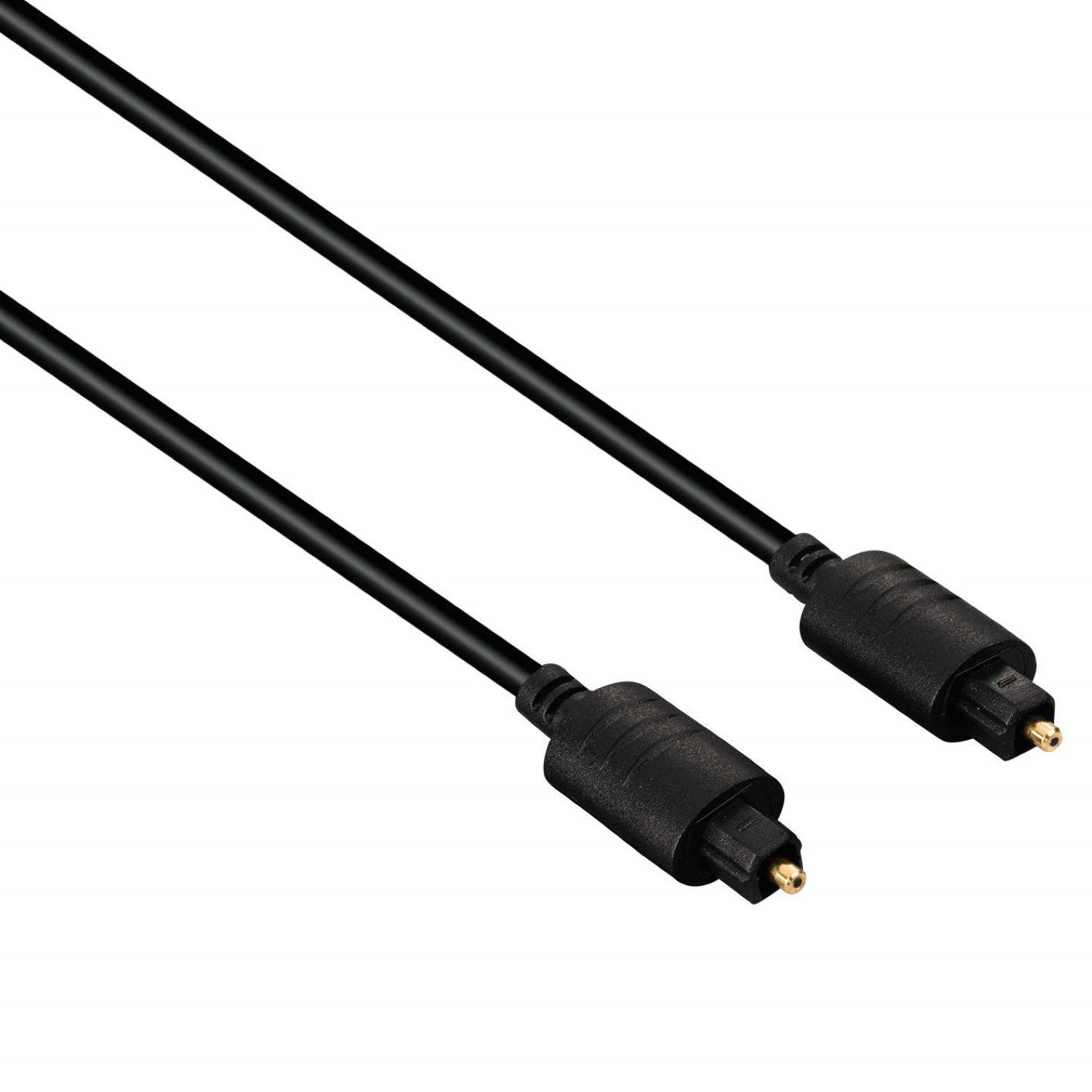 Hama Toslink-Kabel 1,25m LWL Lichtleiter-Kabel Audio-Kabel, (125 cm), LWL Lichtleiter-Kabel ODT-Stecker optisch Digital SP/DIF Toslink