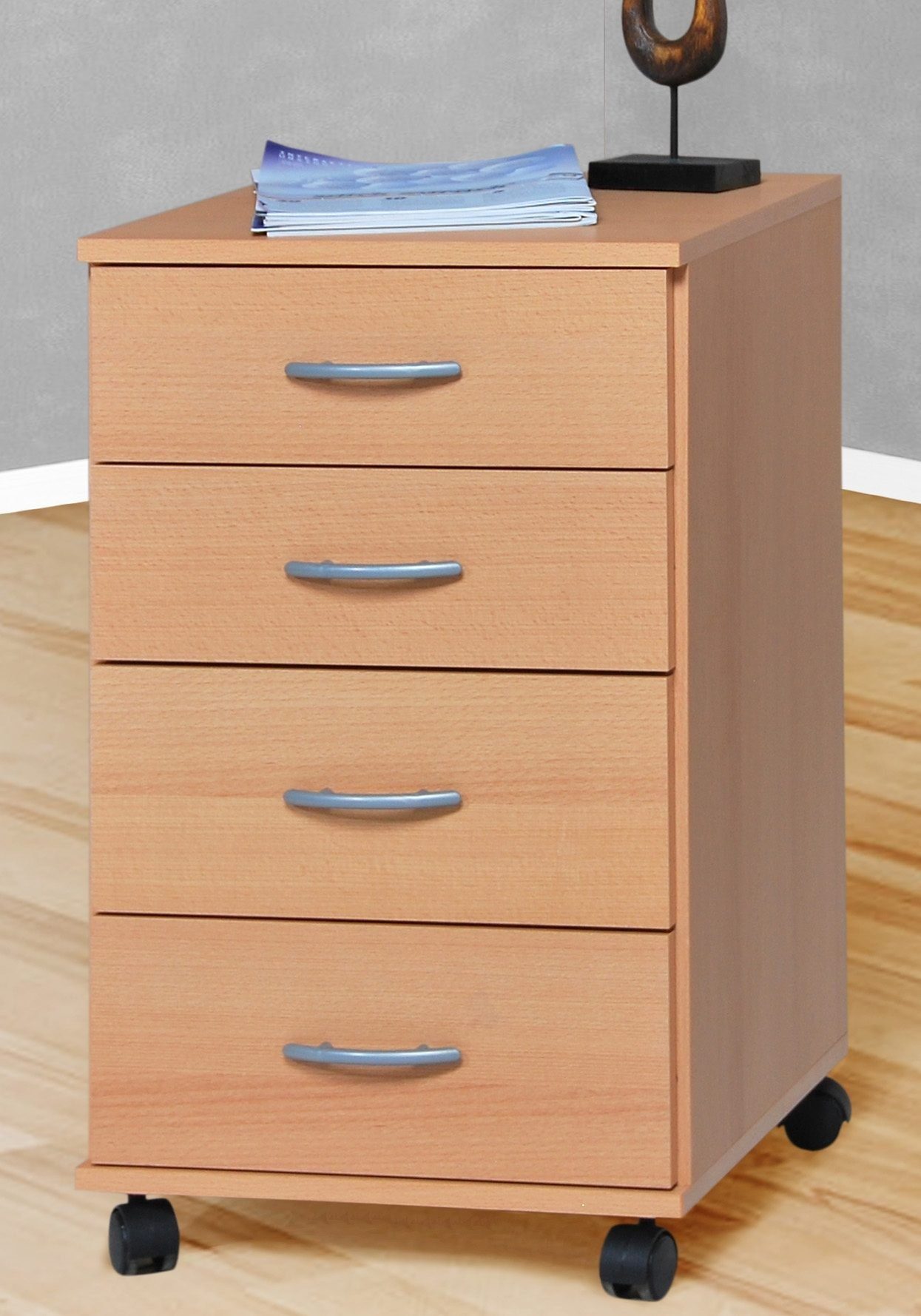 VOGL Möbelfabrik Rollcontainer Barrie, Bürocontainer, (1 St), verschiedene Ausführungen, mit Schubladen, Höhe 67 cm, Made in Germany