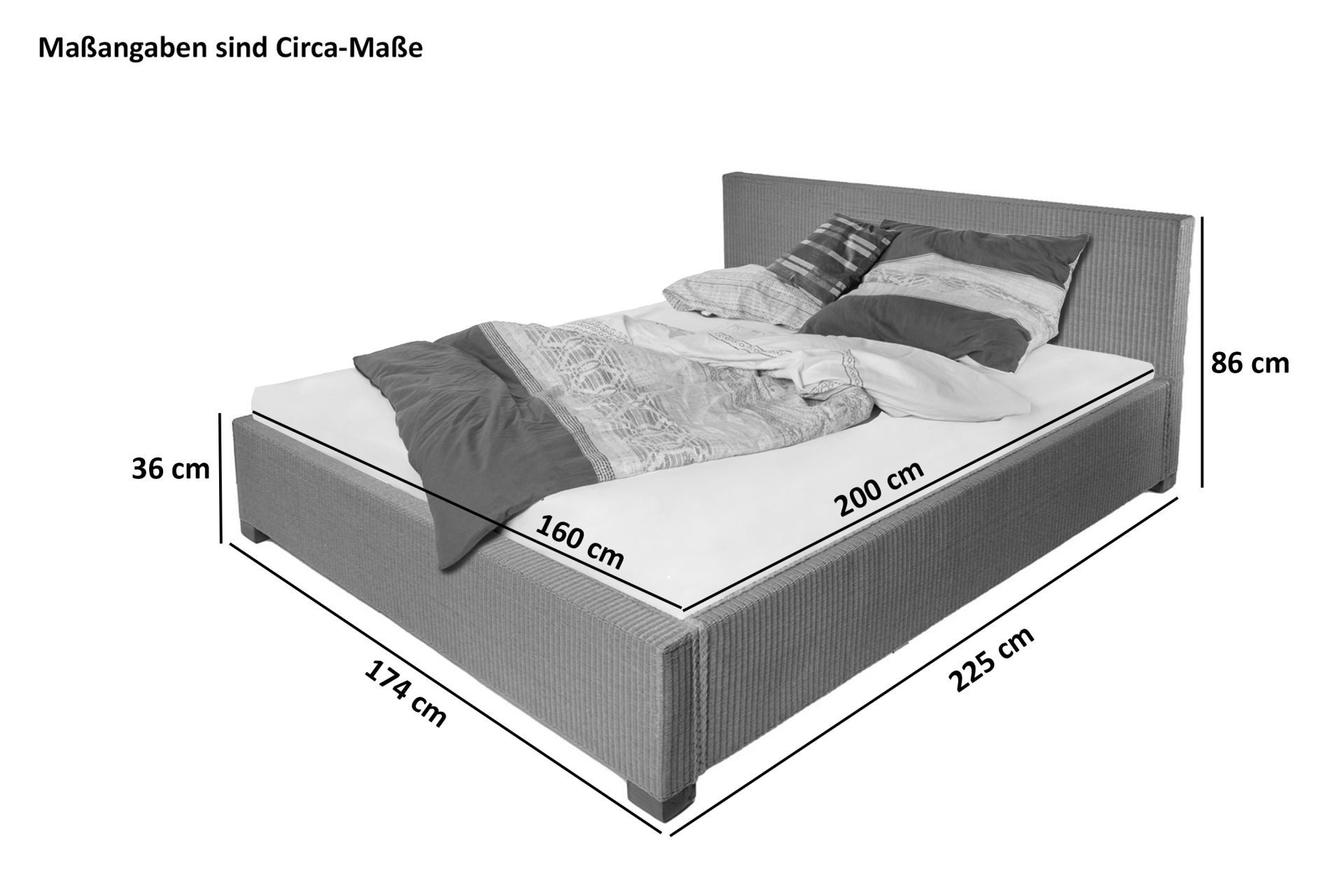 SAM® Massivholzbett Ariana, Doppelbett aus geflochtenem günstig online kaufen