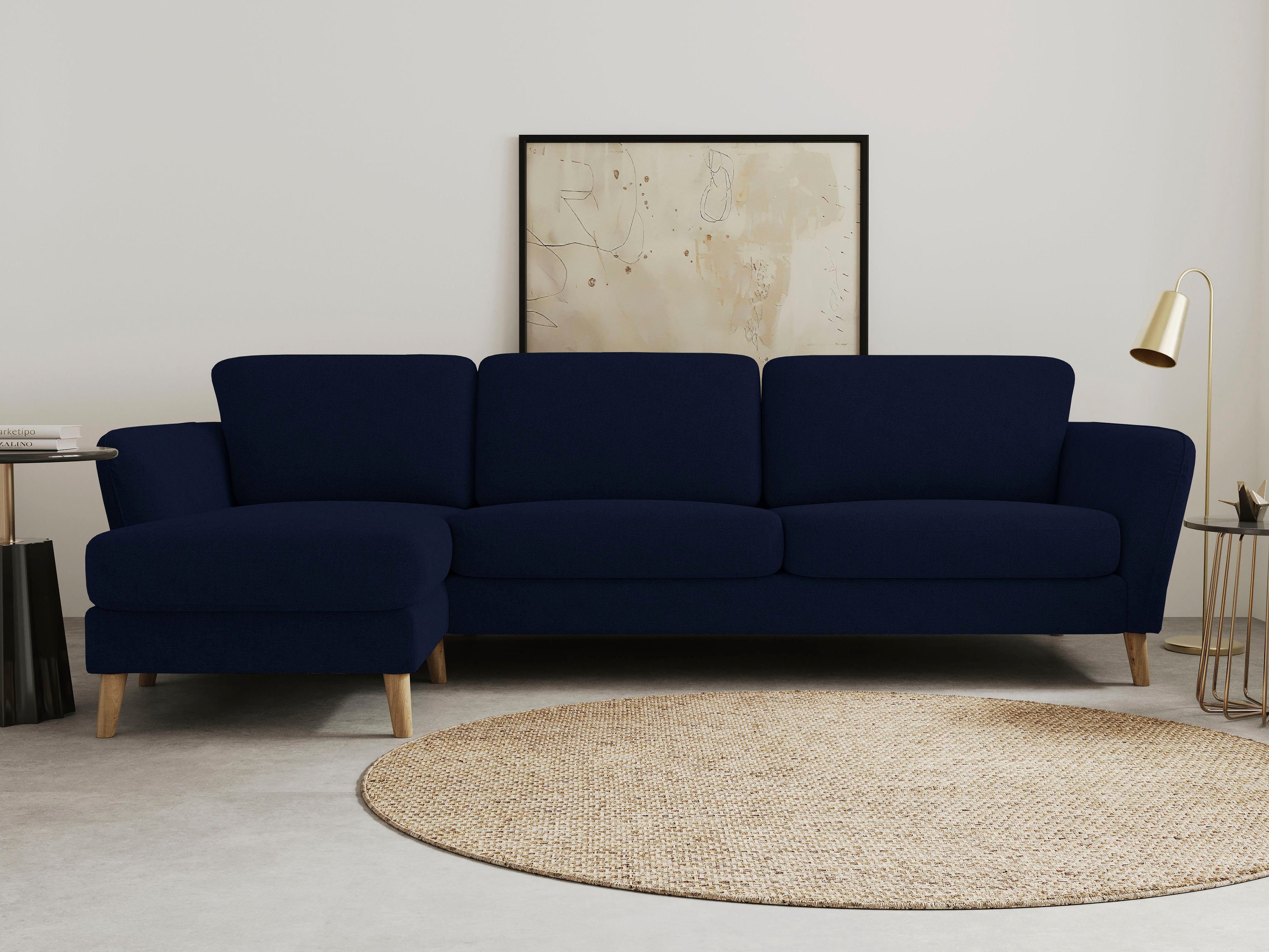 OTTO home Ecksofa MARSEILLE (279/152cm),L-Form, Rec. rechts/links, verschiedene Bezüge, Massivholzbeine Eiche, Landhausstil, Wellenunterfederung