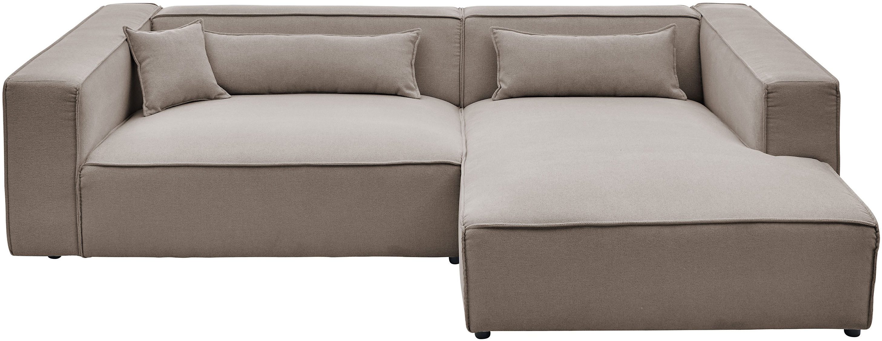 LeGer Home by Lena Gercke Ecksofa PIARA XXL Struktur u. Leinenoptik, Big-Sofa, L-Form, wahlweise Ottomane rechts/links, Kedernaht, extra tiefe Sitzfläche – Bild 2 von 5