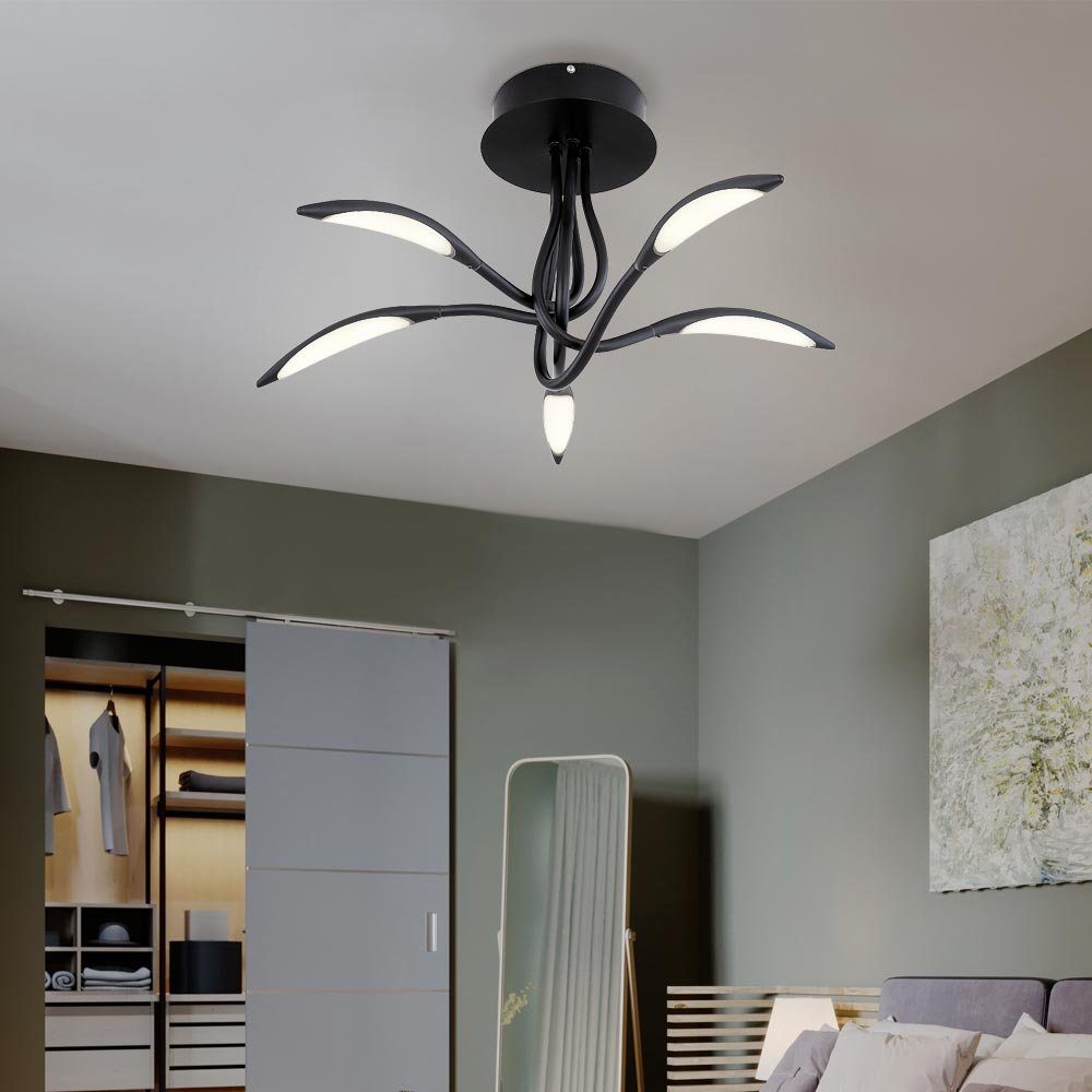 etc-shop LED Deckenleuchte, LED-Leuchtmittel fest verbaut, Warmweiß, Deckenleuchte Modern schwarz Schlafzimmerlampe Decke groß Lampen