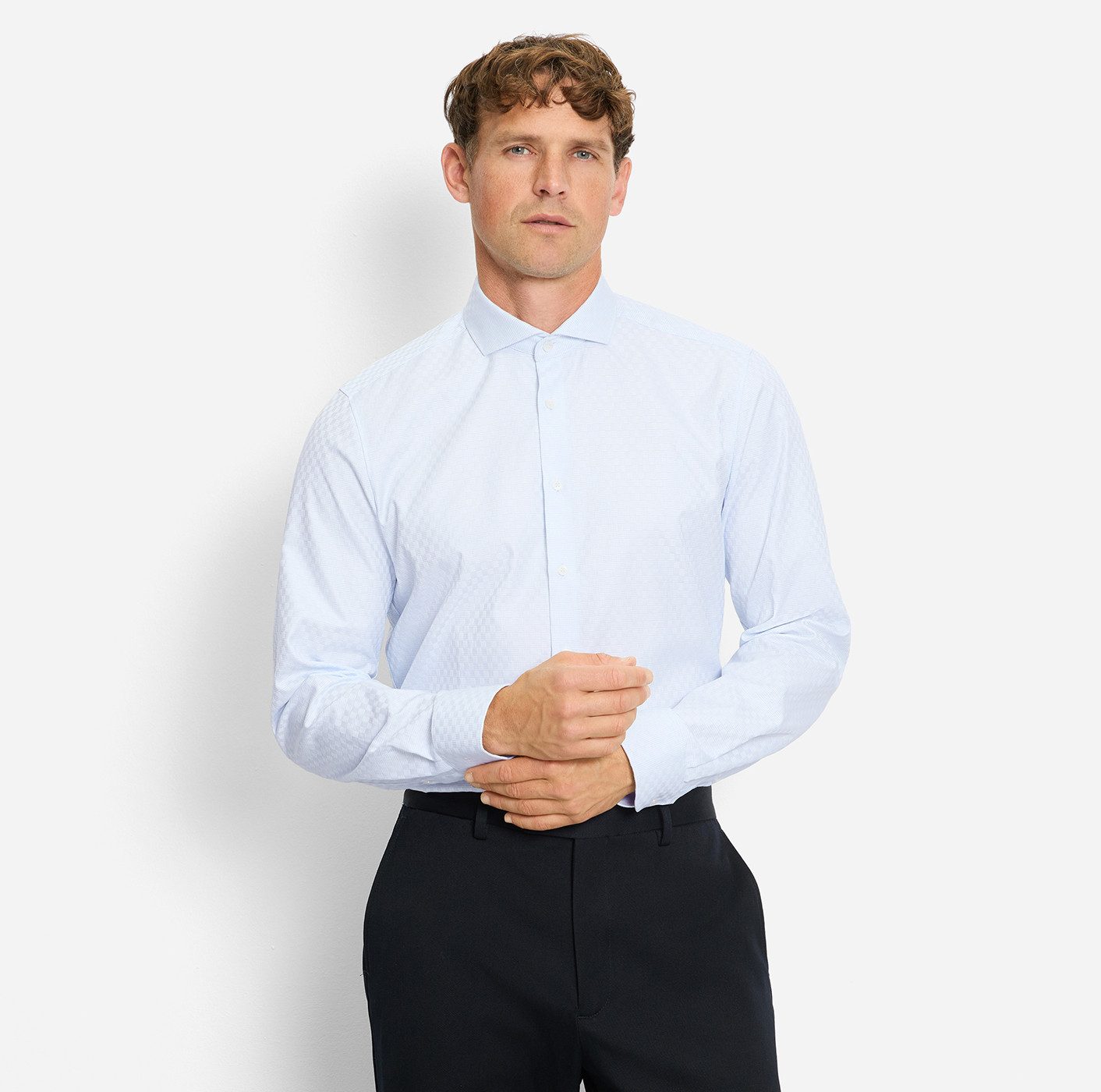 OLYMP Langarmhemd Level Five body fit, Haifischkragen, Webmuster, Businessh günstig online kaufen