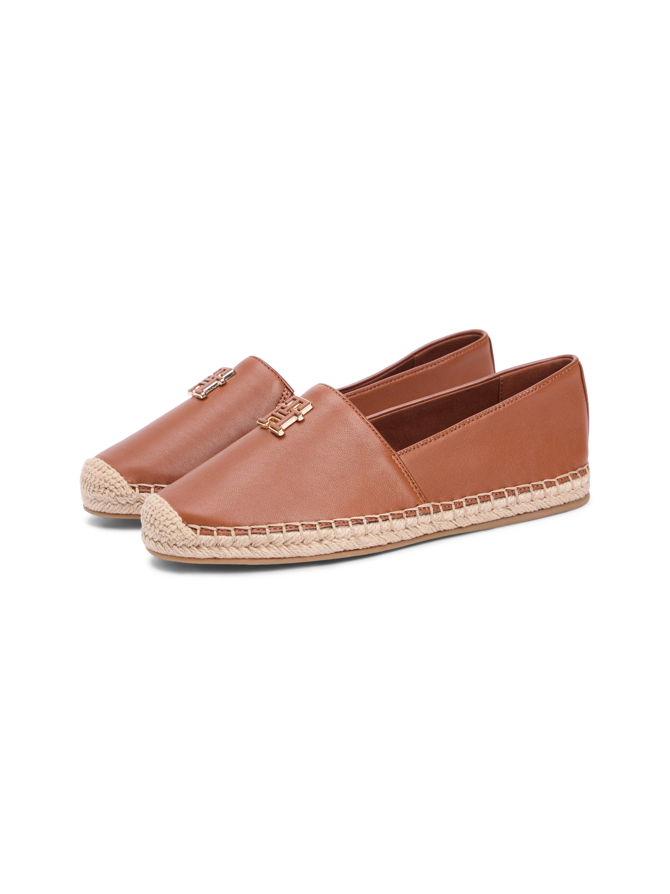 Tommy Hilfiger TH LOGO LEATHER ESPADRILLE Espadrille Sommerschuh, Slipper, günstig online kaufen