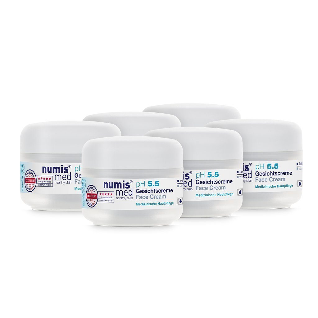 numis med Tagescreme Gesichtscreme ph 5.5 für sehr empfindliche Haut - Tagescreme 6x 50 ml, 6-tlg.