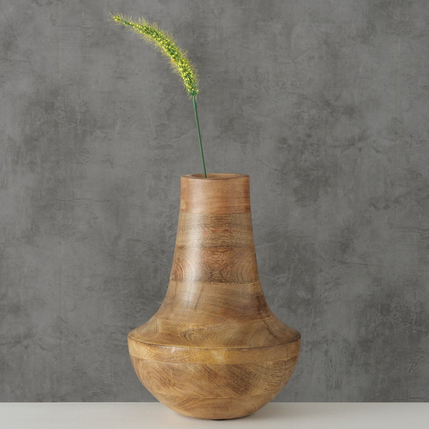 BOLTZE Dekovase "Posha" aus Holz in braun, Vase