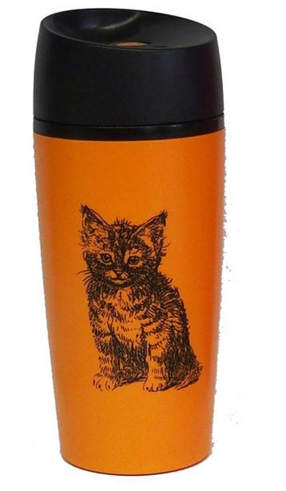 Primus Coffee-to-go-Becher Primus Kaffee- und Autobecher mit Motiven orange, Katze
