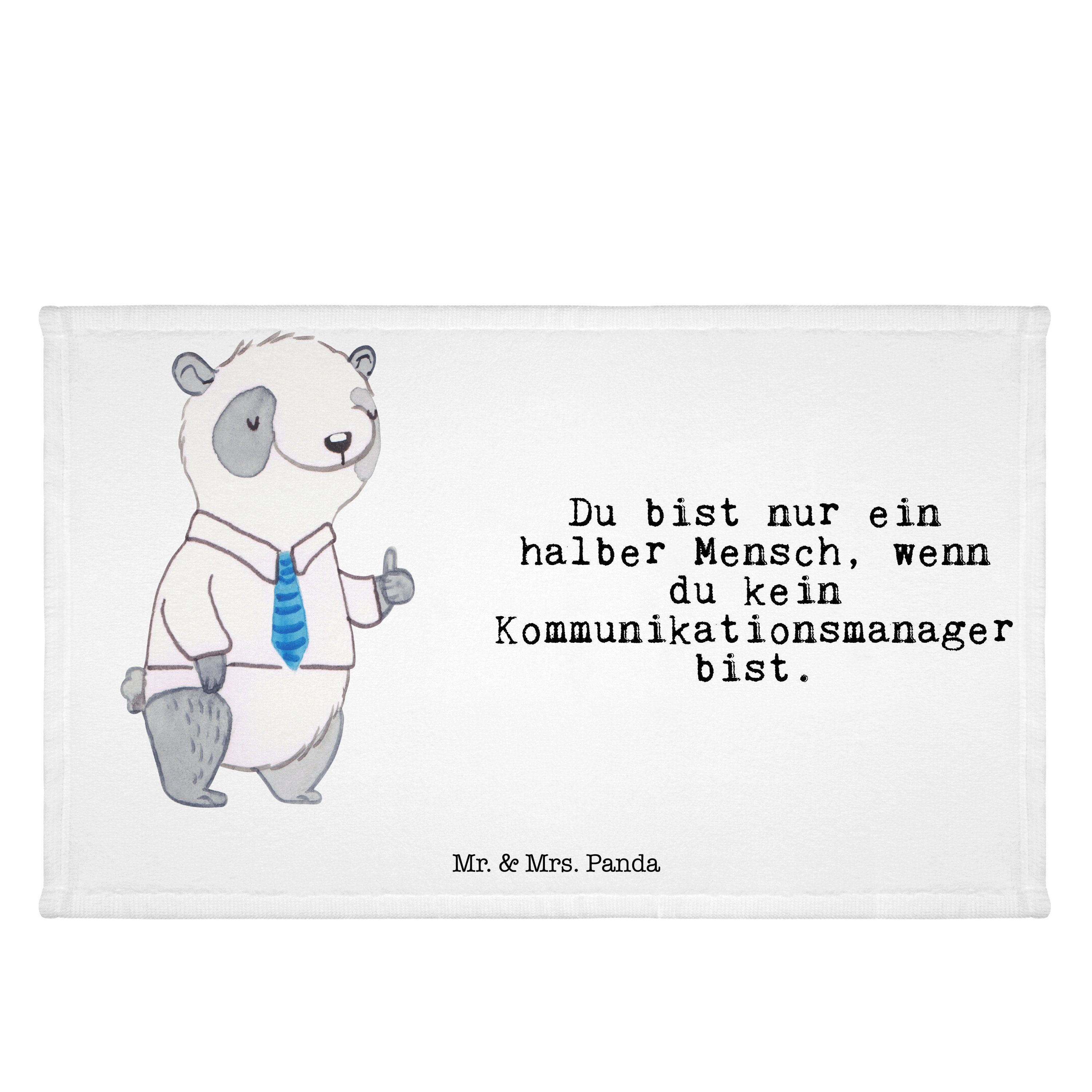 Mr. & Mrs. Panda Handtuch Kommunikationsmanager mit Herz - Weiß - Geschenk, Sport Handtuch, Gäs, (1-St)