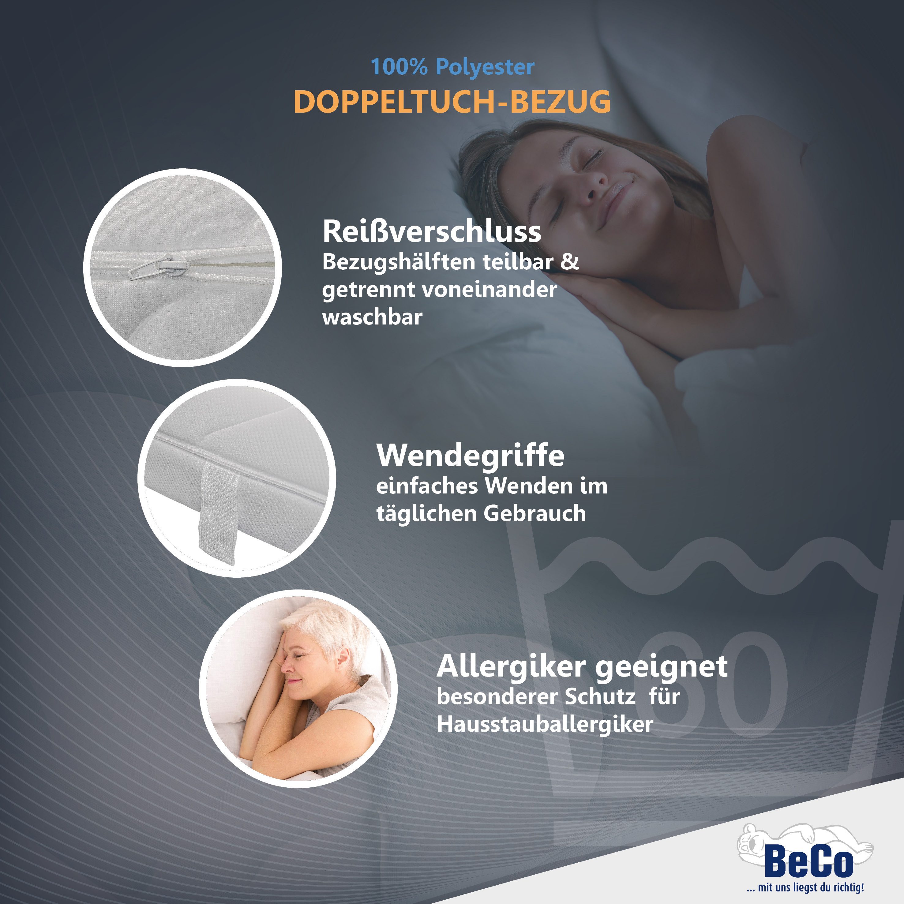 Komfortschaummatratze Medistar KS, Matratze Kaltschaum-Feeling 90x200 cm, 140x200 cm, Beco, 21 cm hoch, Geprüft mit 1,0* "SEHR GUT" & bewertet mit**Deutschland Favorit 2024