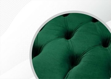 JVmoebel Chesterfield-Sofa, Chesterfield Grüne 2 Sitzer Couch Polster Sofas Couchen Design Sofa