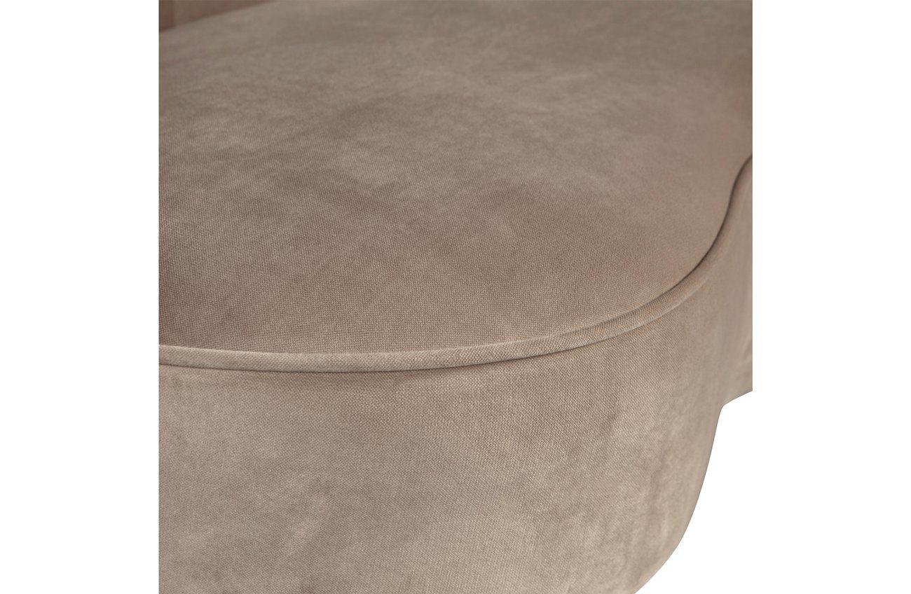 - freistellbar Sara Lounge Samt Sessel WOOOD Khaki, Loungesessel rechts