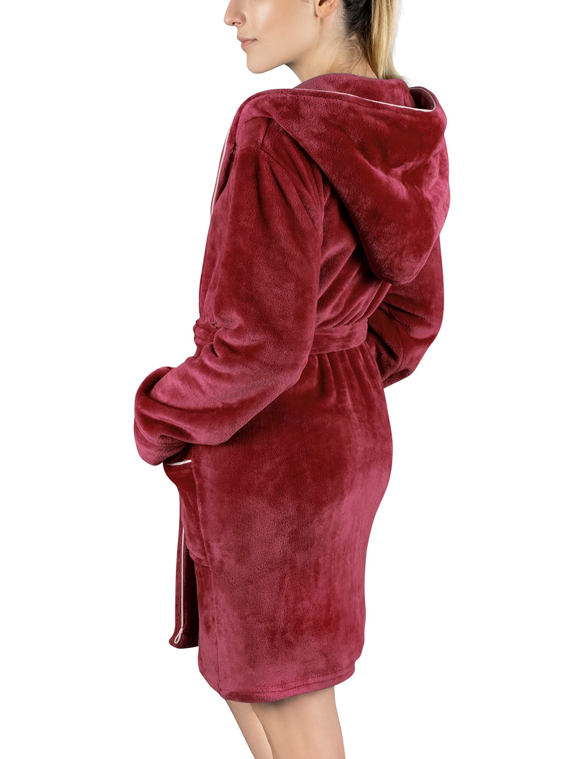 Gräfenstayn Damenbademantel Bademantel Damen flauschig Kapuze Kuschelfleece günstig online kaufen