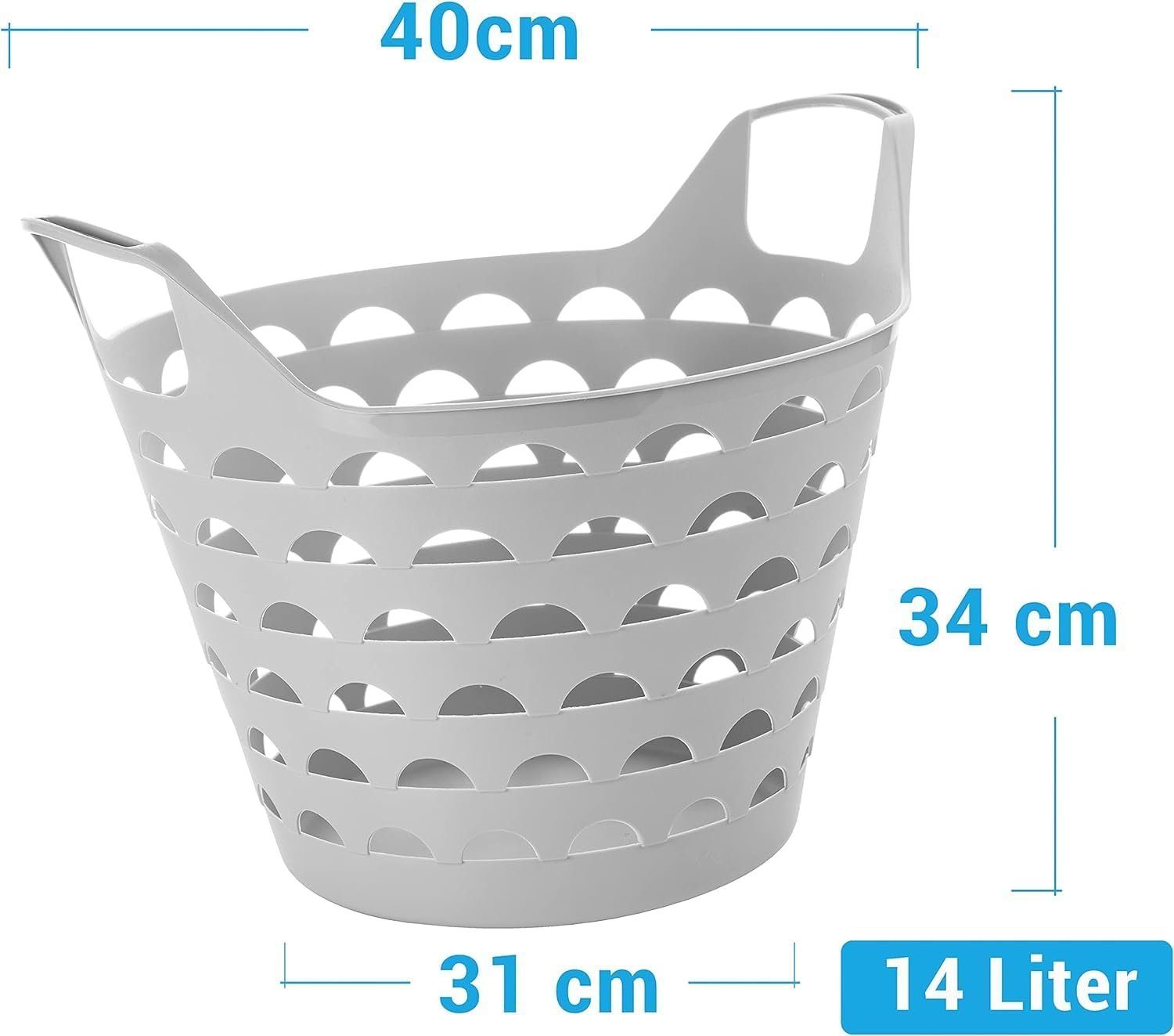 2friends Wäschekorb 3er Set Wäschewanne Flexi (1x blau, 1x grün,1x sand, 31 günstig online kaufen