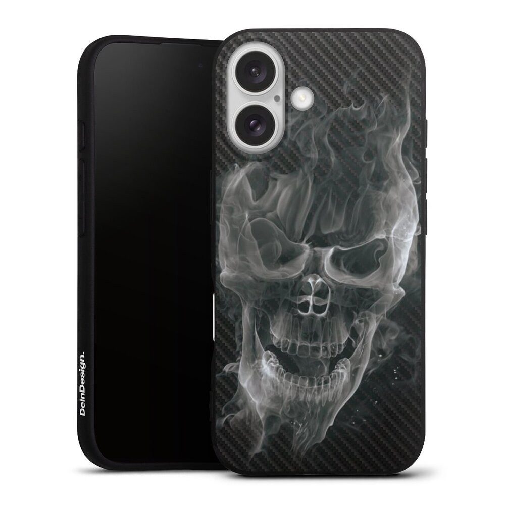Handyhülle Totenkopf Schädel Carbon Smoke Skull Carbon