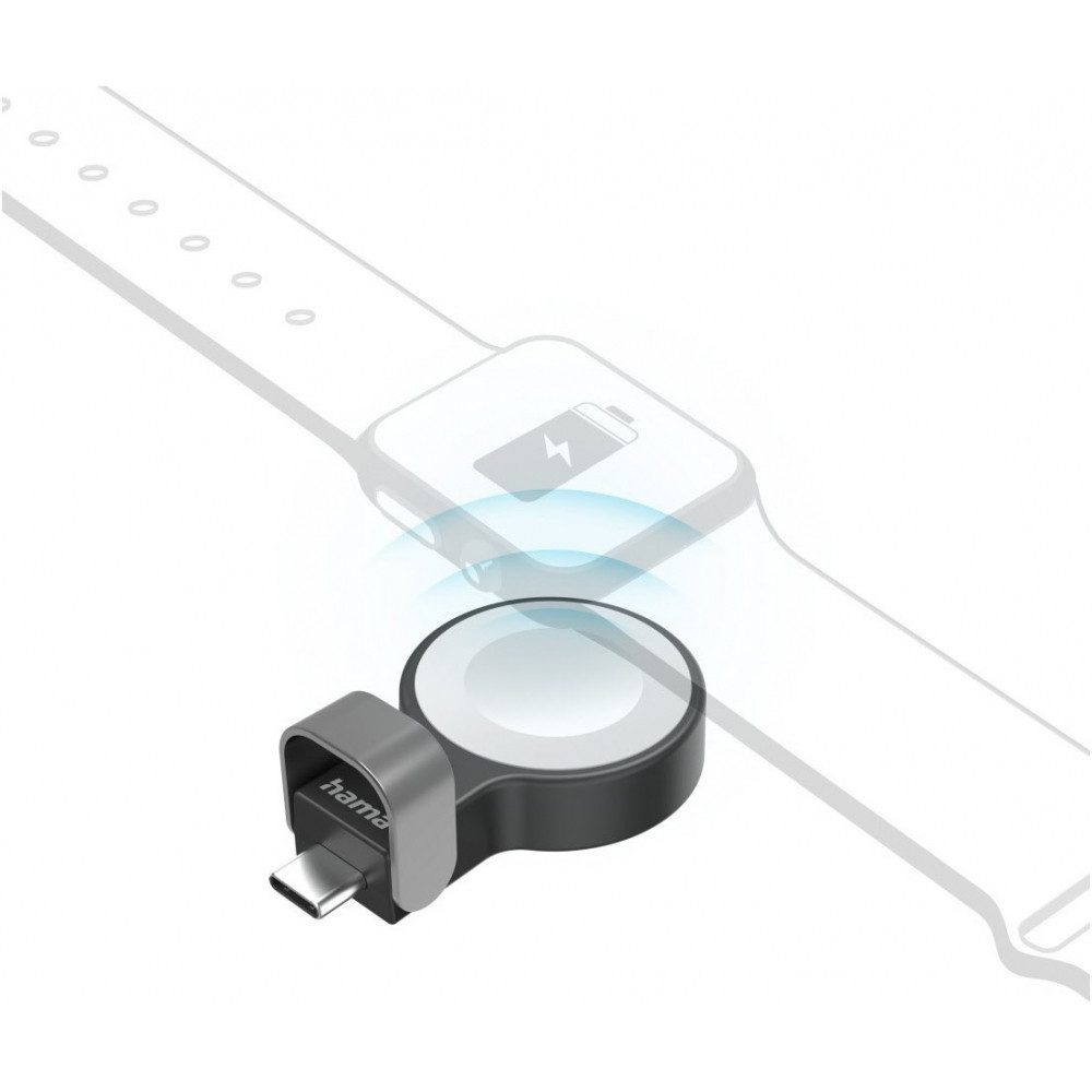 Hama Hama kabelloses Ladegerät für Apple Watch - Zubehör. Wireless Charger (Für Apple Watch Series 1, Effizientes kabelloses Laden, Überlade-, Überspannungs- und Kurzschluss-Schutz)