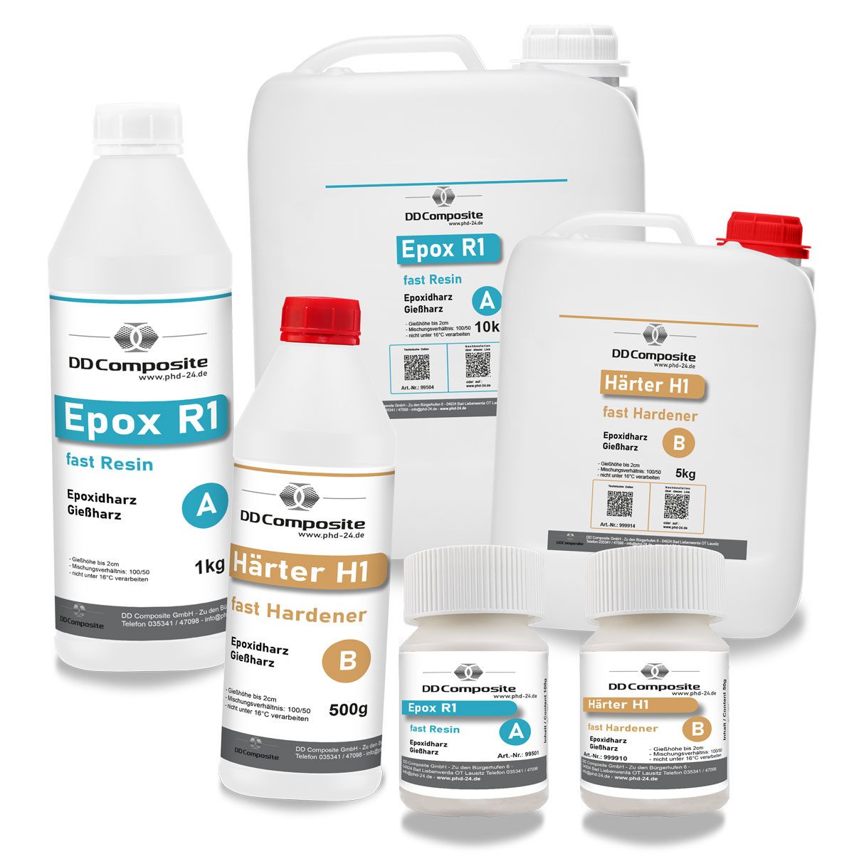 DD Composite Epoxidharz 150g Epox R1 + Härter H1 fast bis 2cm