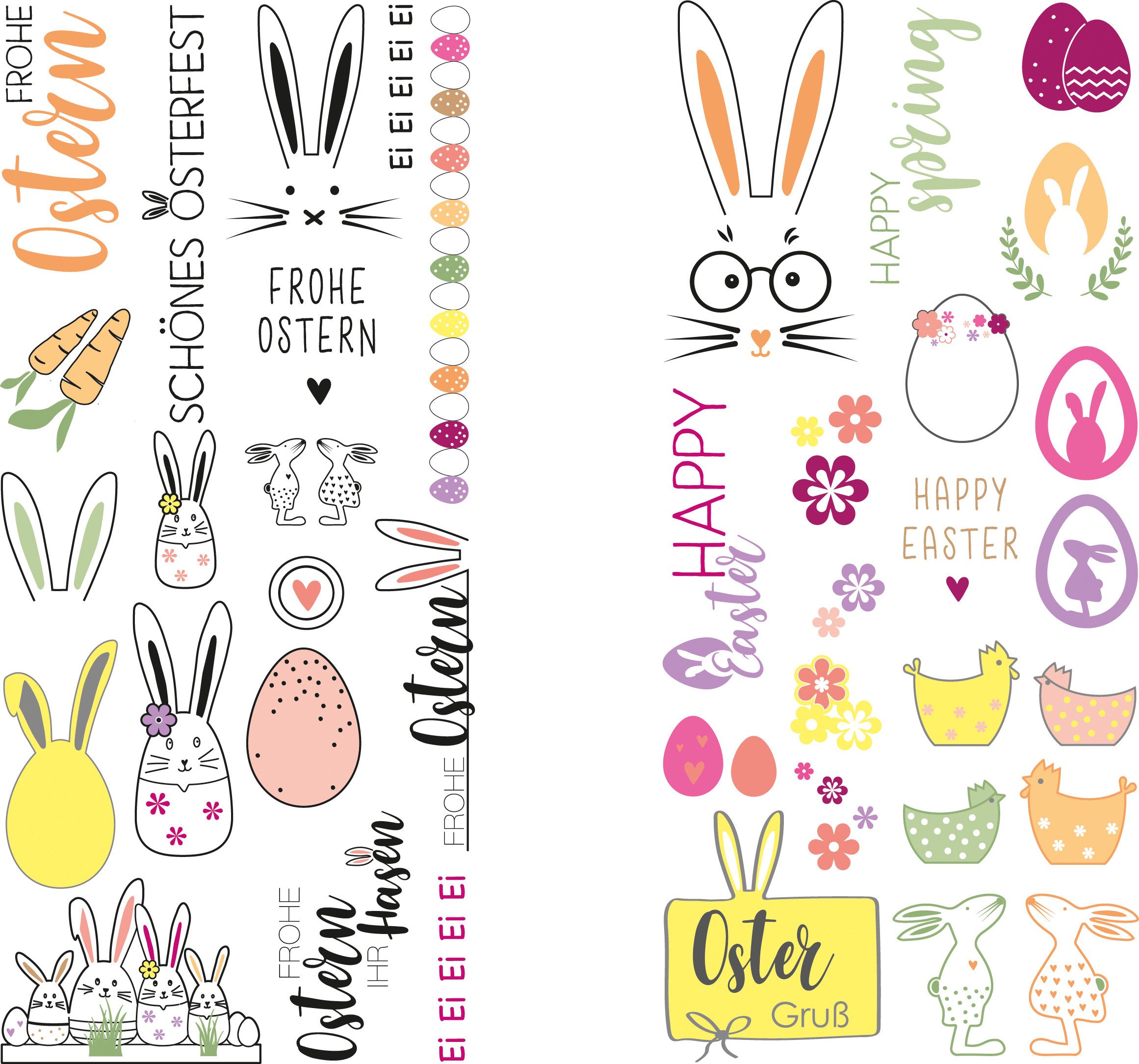 Rayher Aufkleber Transferfolie 'Frohe Ostern', 2 Blatt
